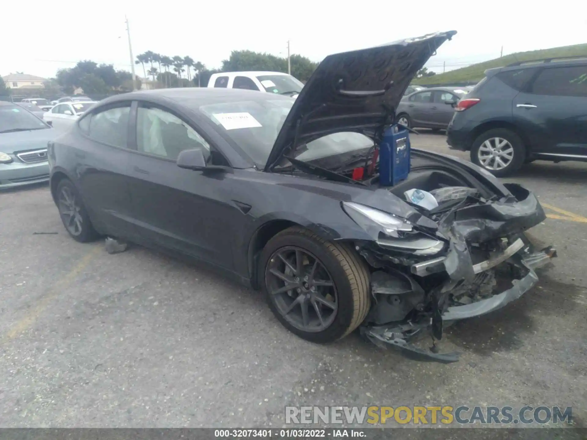 1 Photograph of a damaged car 5YJ3E1EB7MF965475 TESLA MODEL 3 2021