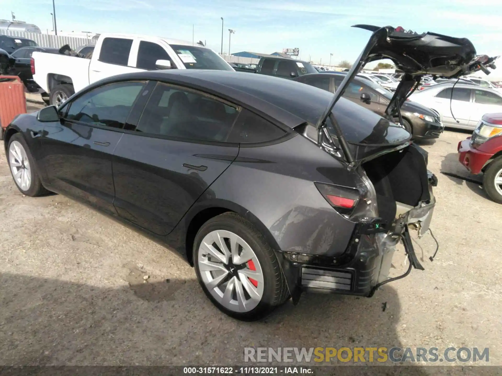 3 Photograph of a damaged car 5YJ3E1EB7MF975374 TESLA MODEL 3 2021