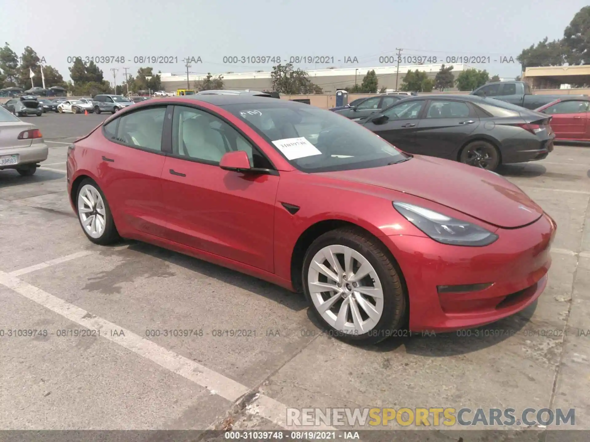 1 Photograph of a damaged car 5YJ3E1EB7MF975388 TESLA MODEL 3 2021