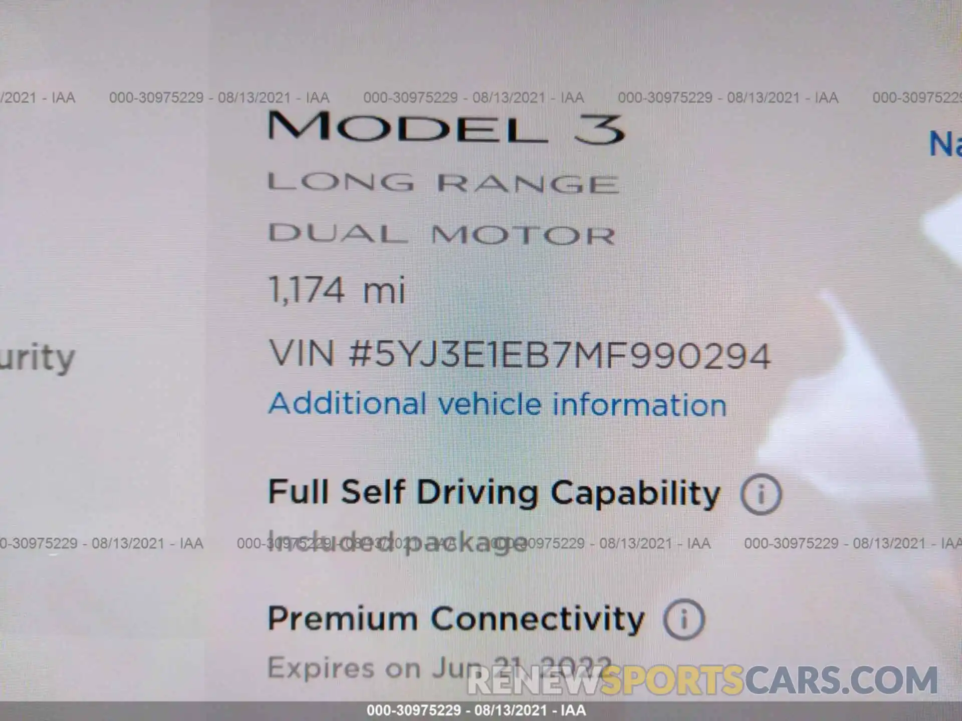 7 Photograph of a damaged car 5YJ3E1EB7MF990294 TESLA MODEL 3 2021