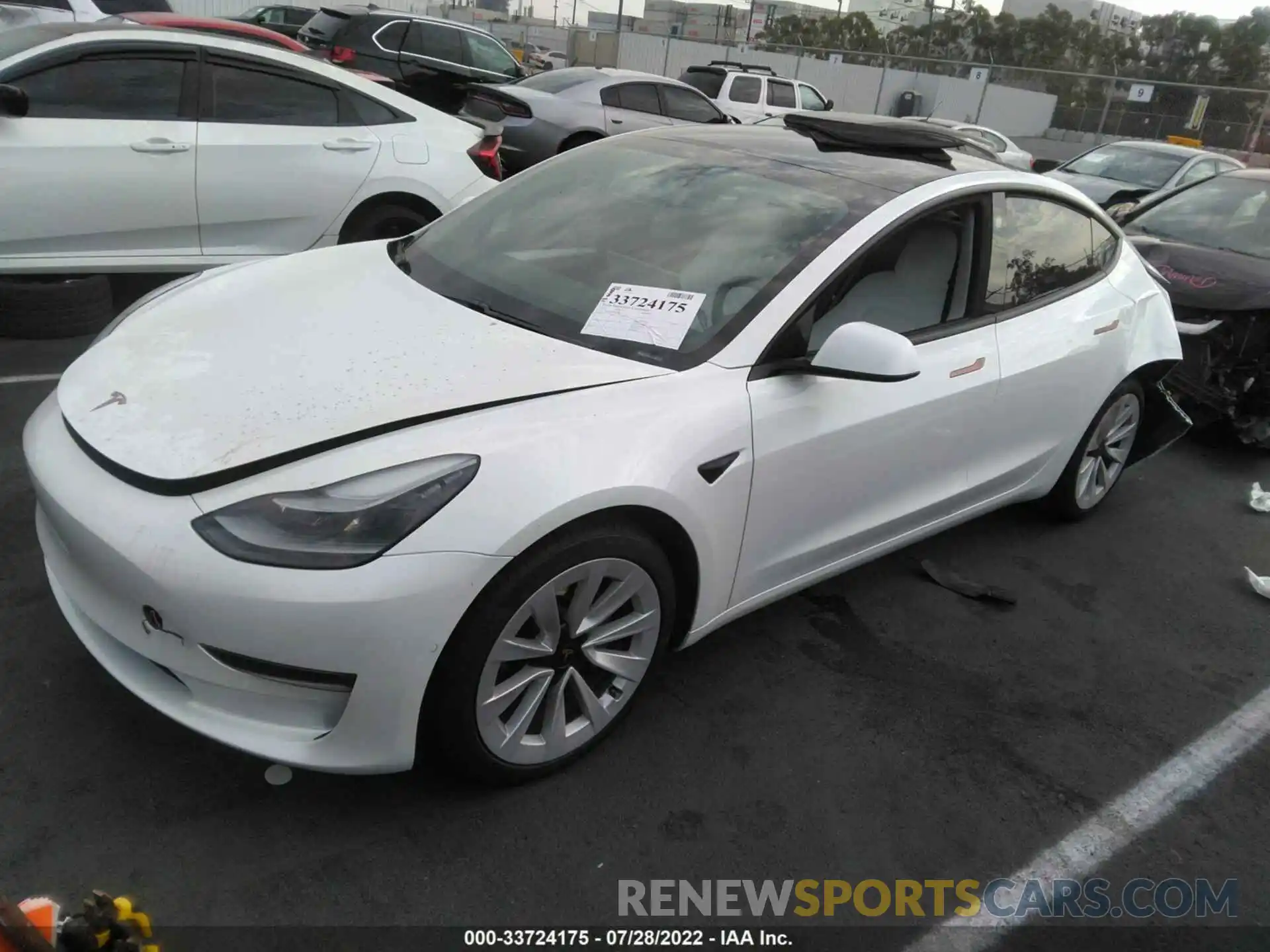 2 Photograph of a damaged car 5YJ3E1EB7MF990327 TESLA MODEL 3 2021