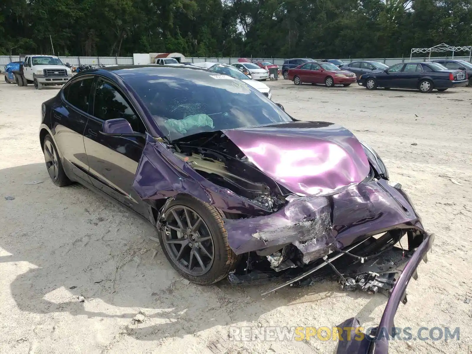 1 Photograph of a damaged car 5YJ3E1EB7MF992143 TESLA MODEL 3 2021