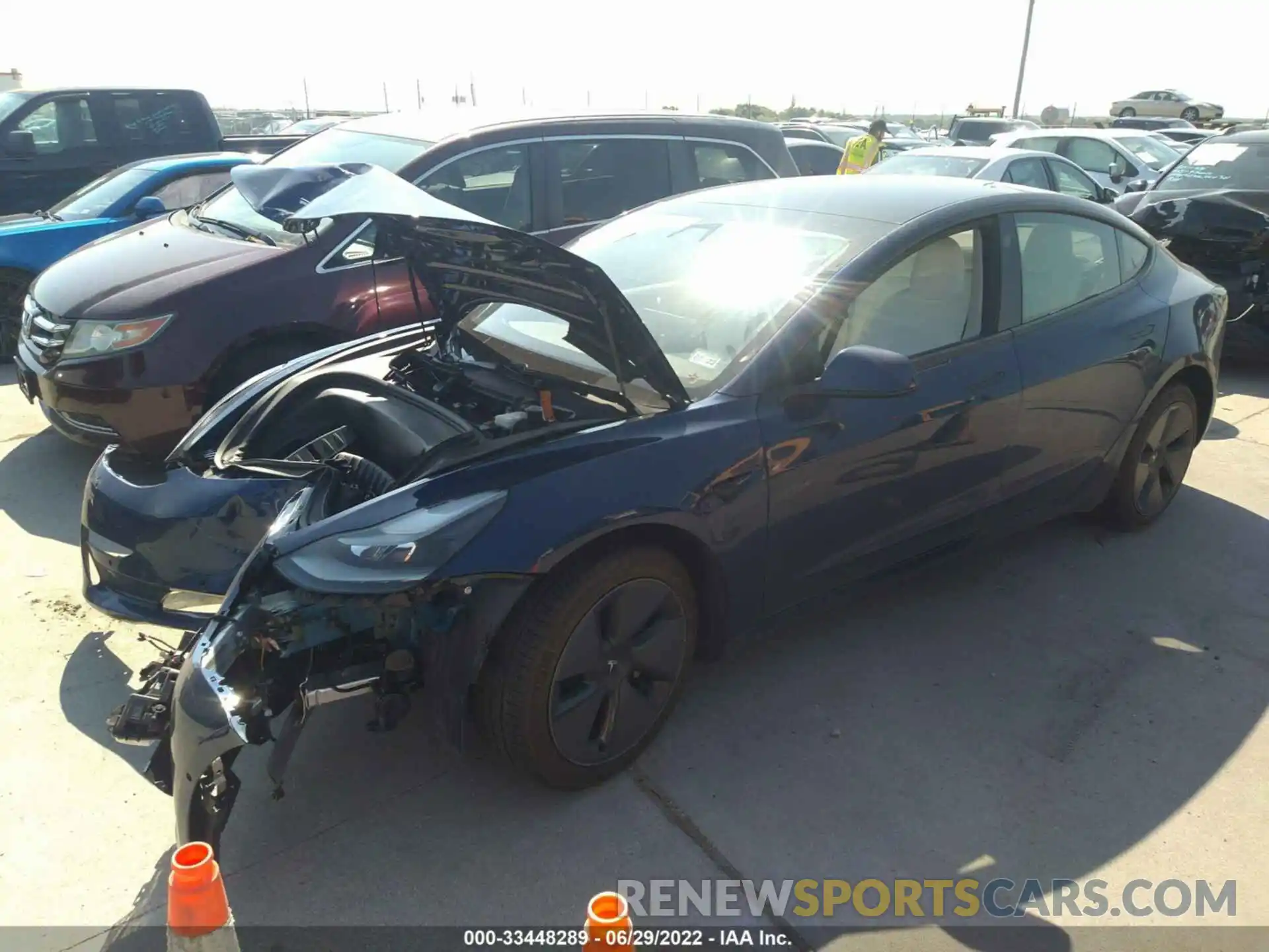 2 Photograph of a damaged car 5YJ3E1EB7MF992899 TESLA MODEL 3 2021