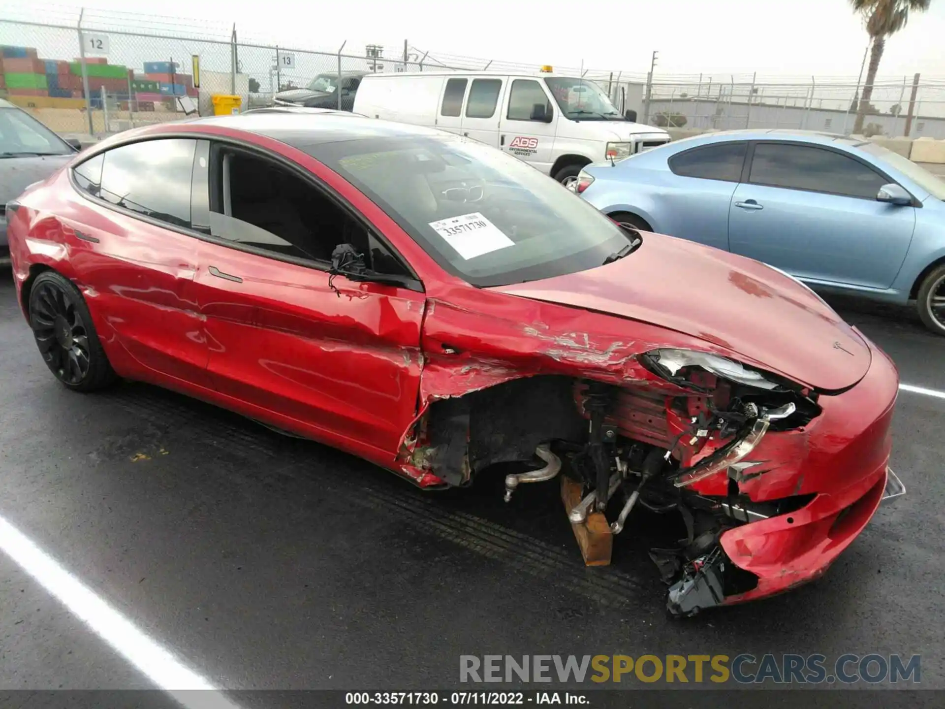 1 Photograph of a damaged car 5YJ3E1EB8MF002844 TESLA MODEL 3 2021