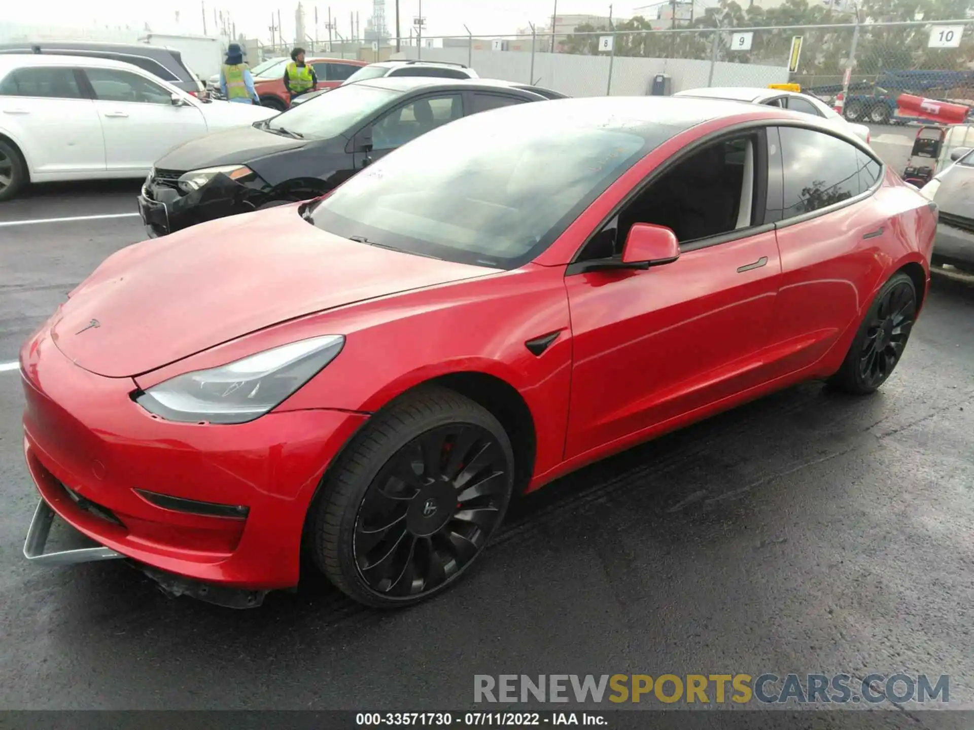 2 Photograph of a damaged car 5YJ3E1EB8MF002844 TESLA MODEL 3 2021