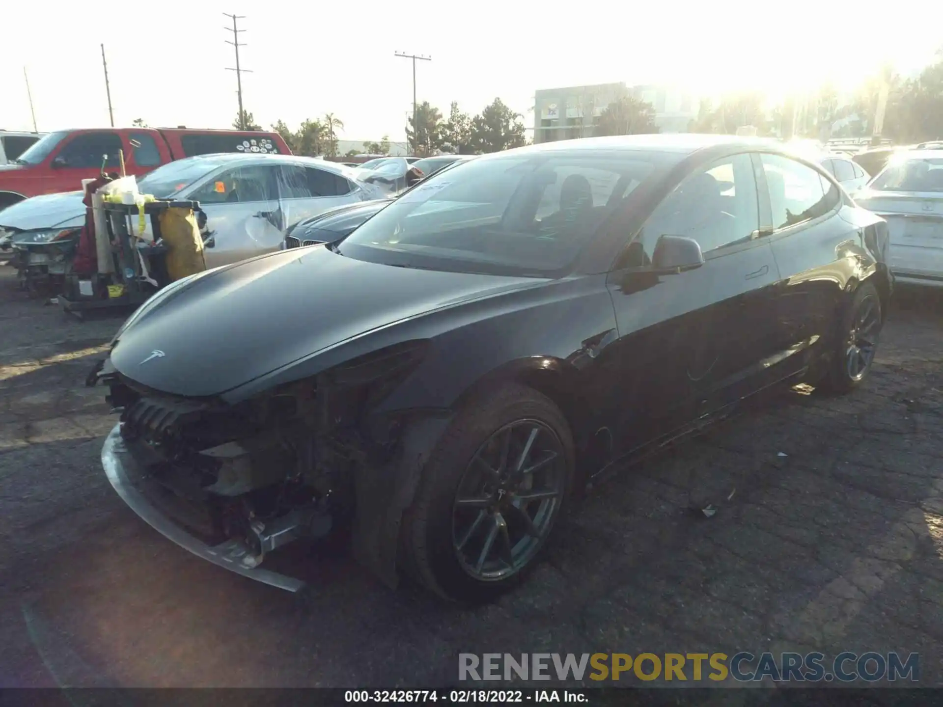 2 Photograph of a damaged car 5YJ3E1EB8MF003847 TESLA MODEL 3 2021