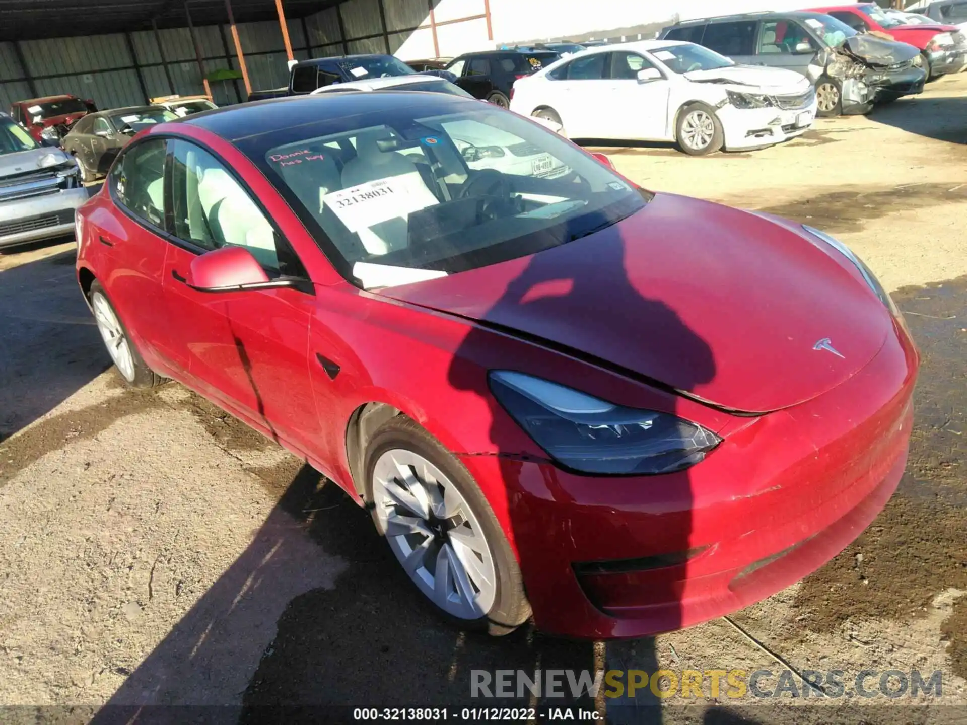 1 Фотография поврежденного автомобиля 5YJ3E1EB8MF059738 TESLA MODEL 3 2021