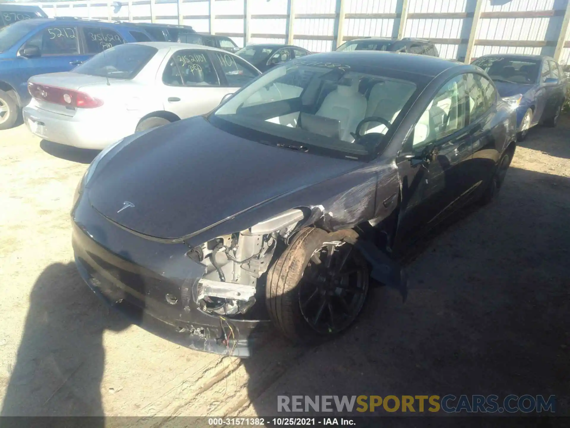 2 Photograph of a damaged car 5YJ3E1EB8MF852666 TESLA MODEL 3 2021