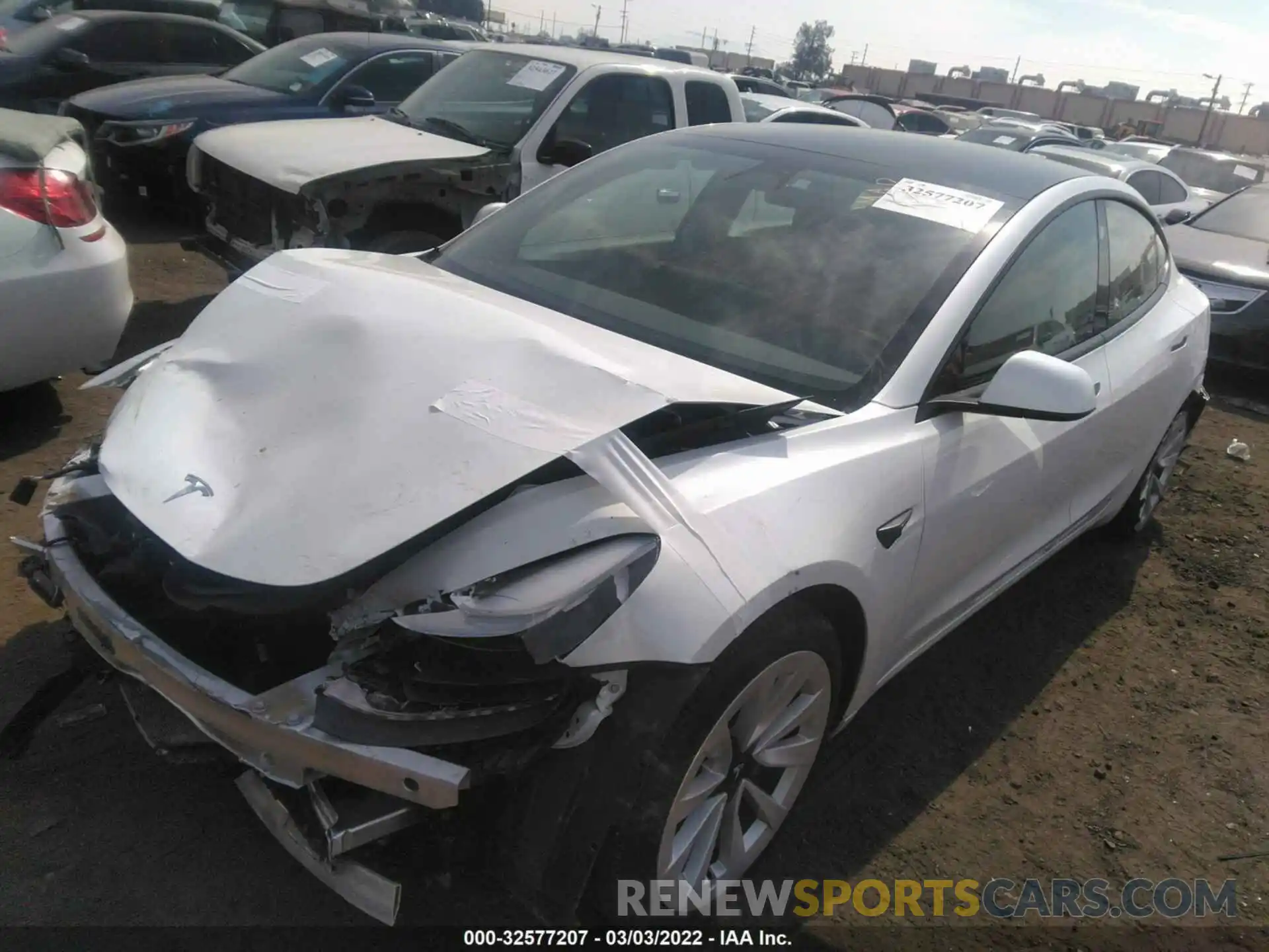 2 Photograph of a damaged car 5YJ3E1EB8MF868799 TESLA MODEL 3 2021