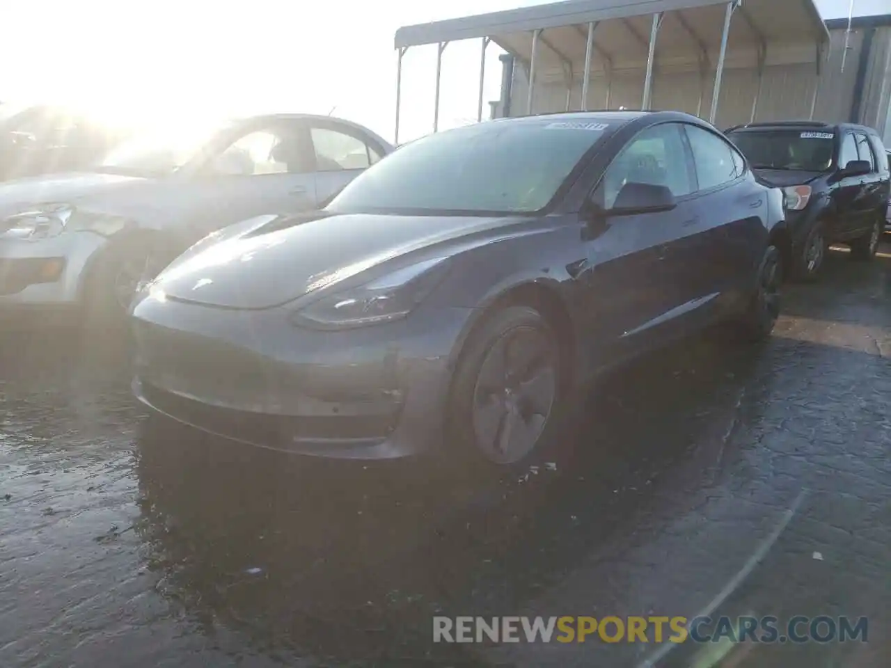 2 Photograph of a damaged car 5YJ3E1EB8MF874649 TESLA MODEL 3 2021