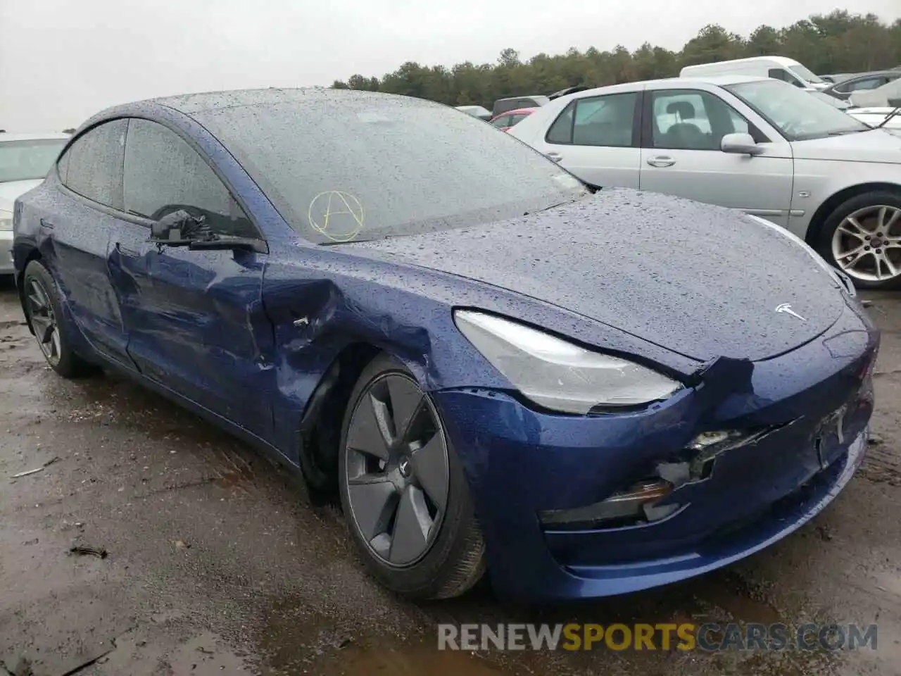 1 Photograph of a damaged car 5YJ3E1EB8MF924594 TESLA MODEL 3 2021