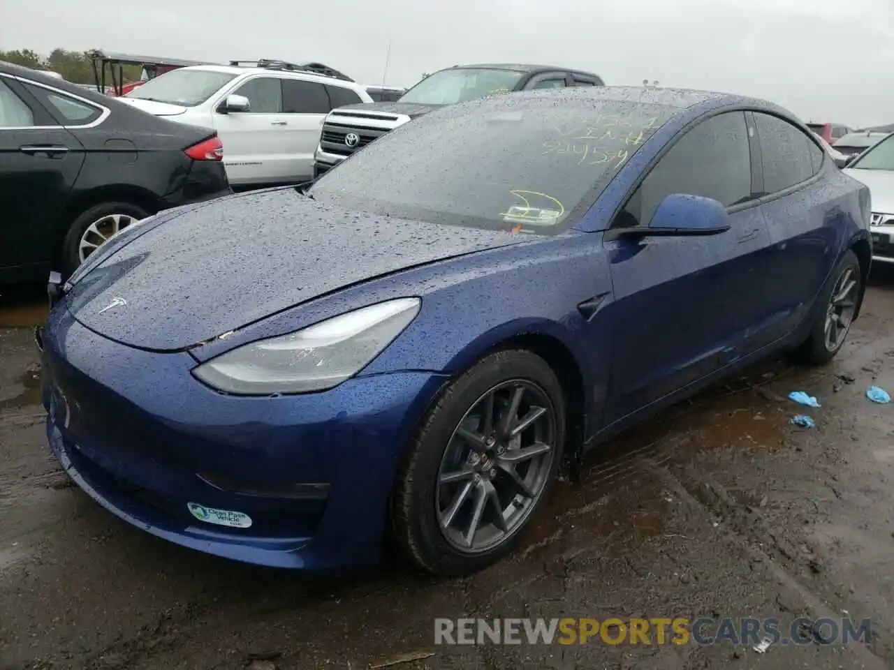 2 Photograph of a damaged car 5YJ3E1EB8MF924594 TESLA MODEL 3 2021