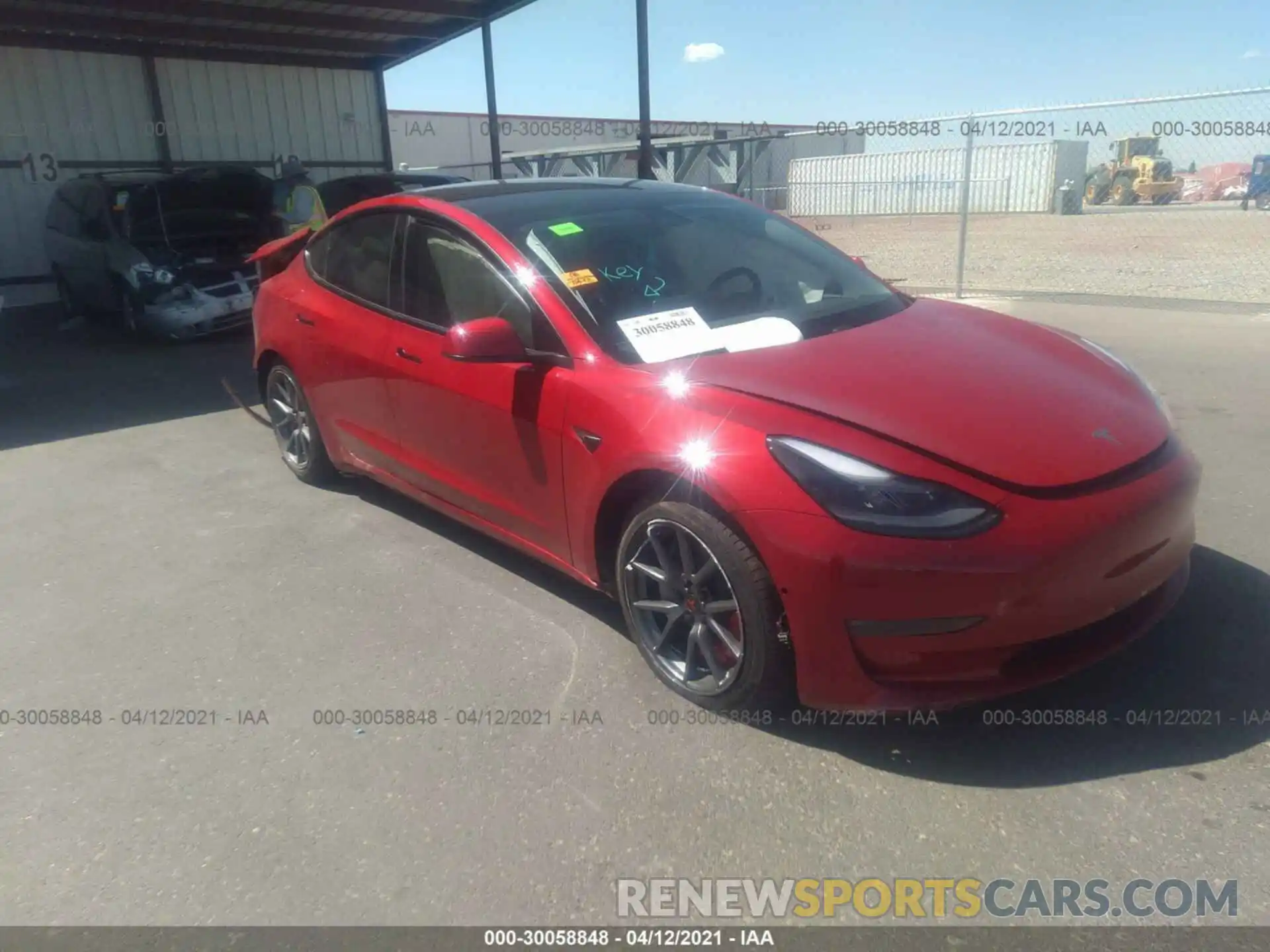 1 Photograph of a damaged car 5YJ3E1EB8MF925759 TESLA MODEL 3 2021