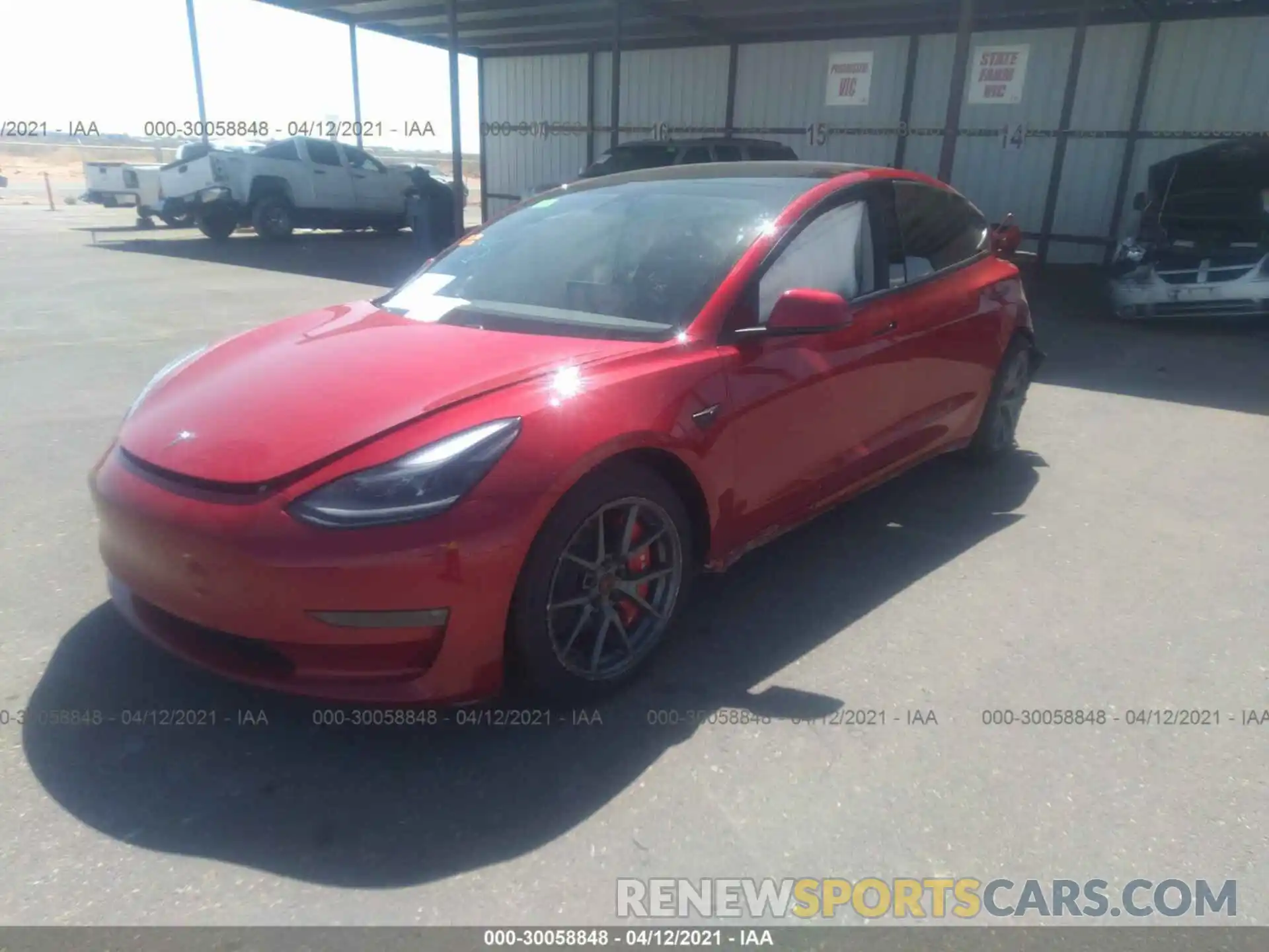 2 Photograph of a damaged car 5YJ3E1EB8MF925759 TESLA MODEL 3 2021