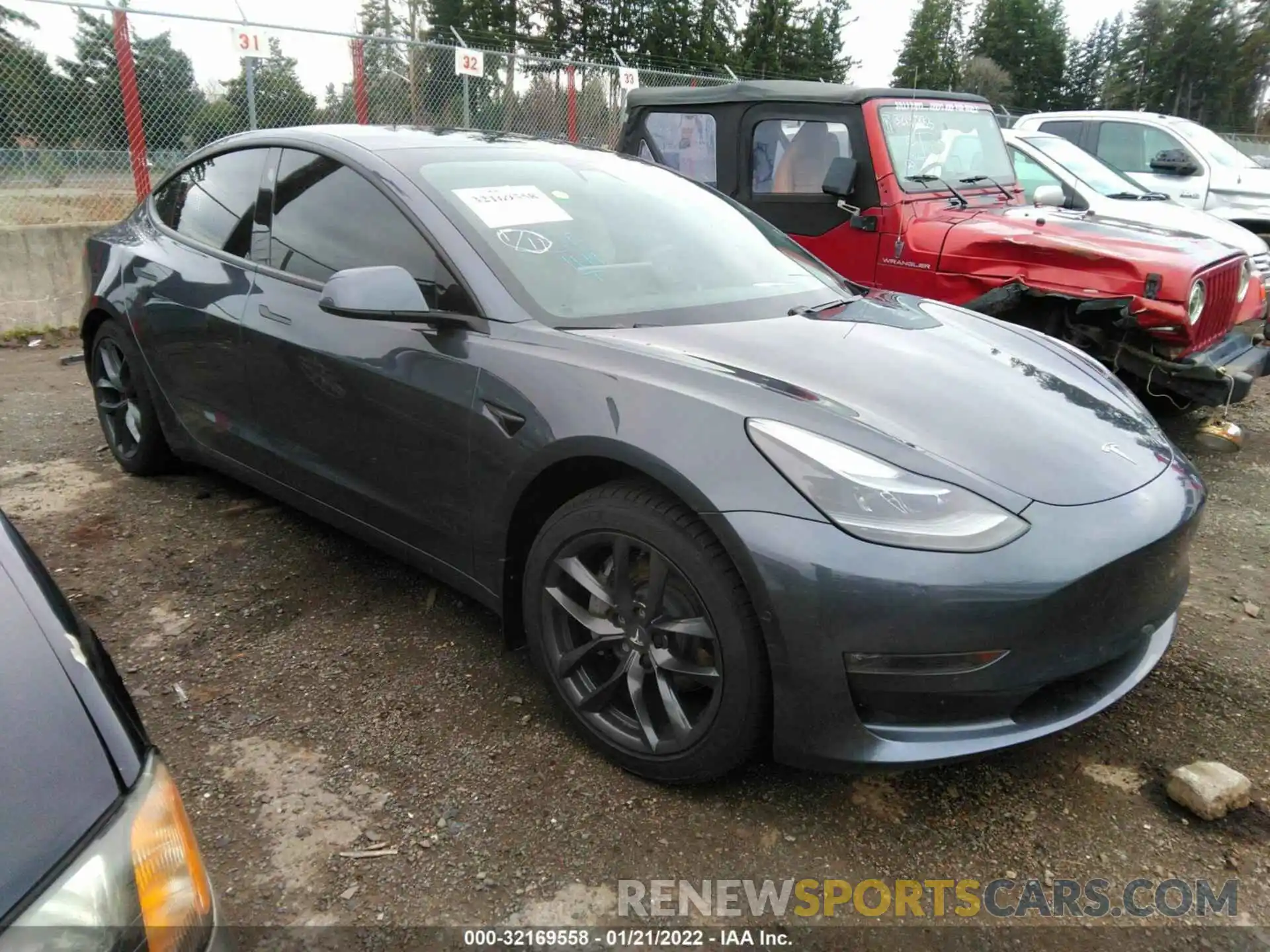 1 Photograph of a damaged car 5YJ3E1EB8MF927995 TESLA MODEL 3 2021