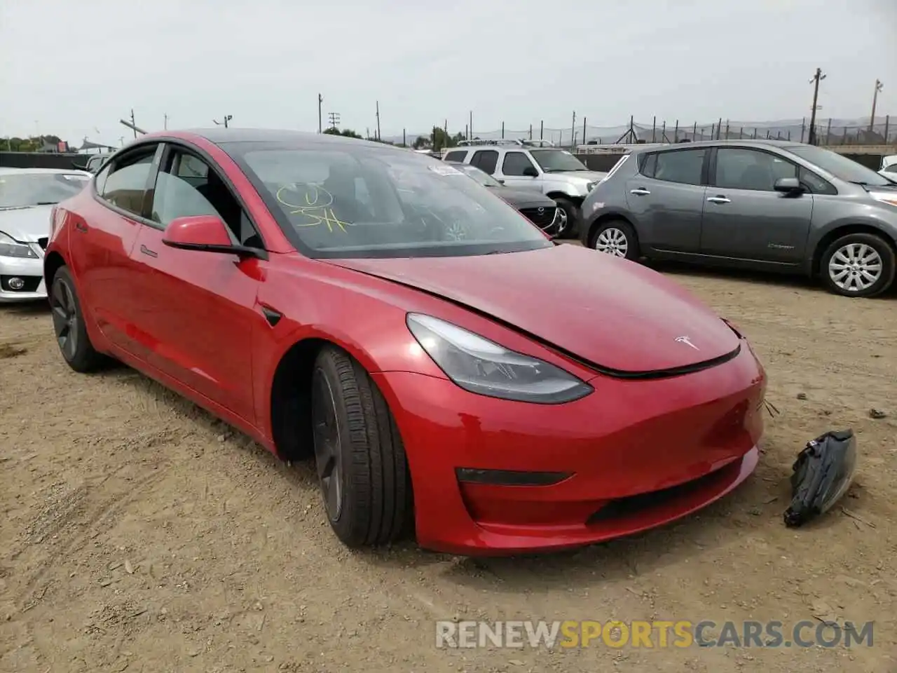 1 Фотография поврежденного автомобиля 5YJ3E1EB8MF938317 TESLA MODEL 3 2021