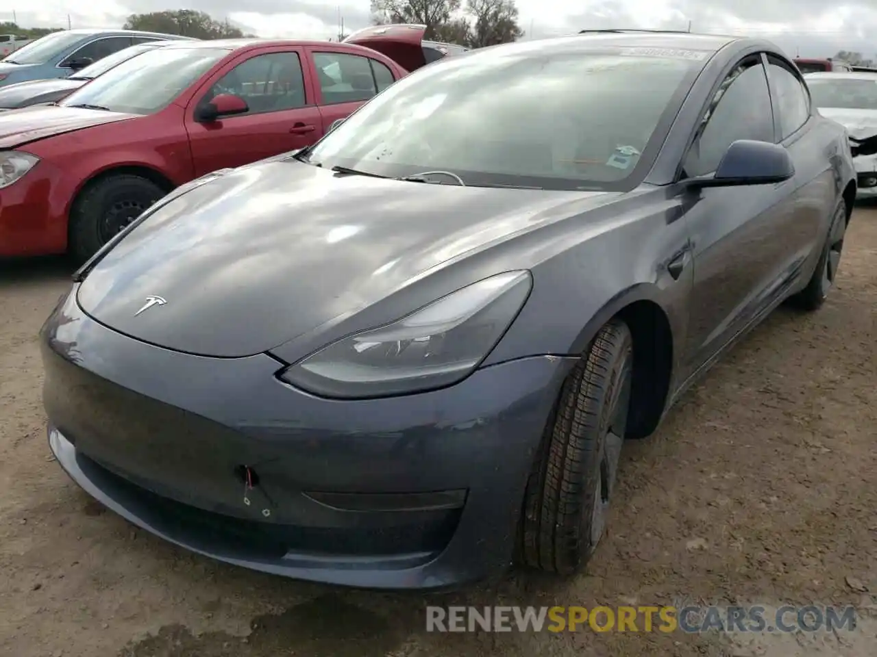 2 Photograph of a damaged car 5YJ3E1EB8MF981281 TESLA MODEL 3 2021