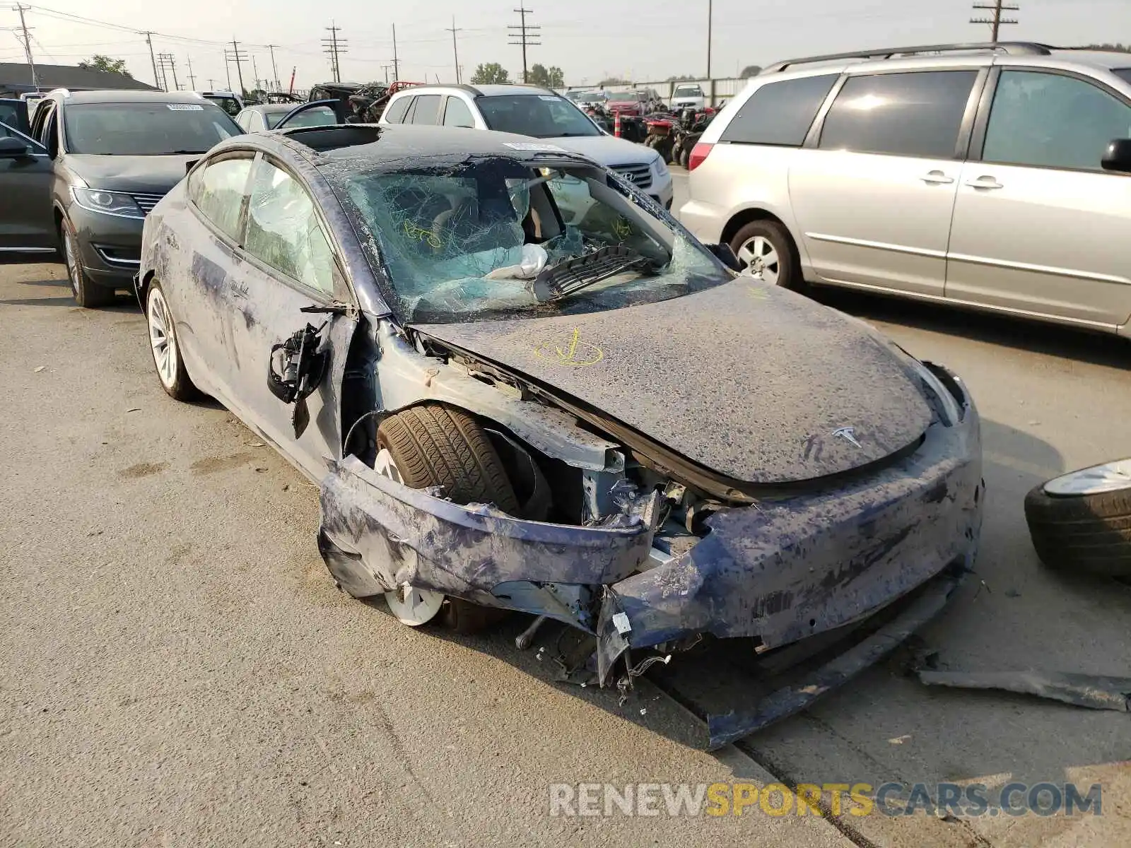 1 Photograph of a damaged car 5YJ3E1EB8MF990076 TESLA MODEL 3 2021