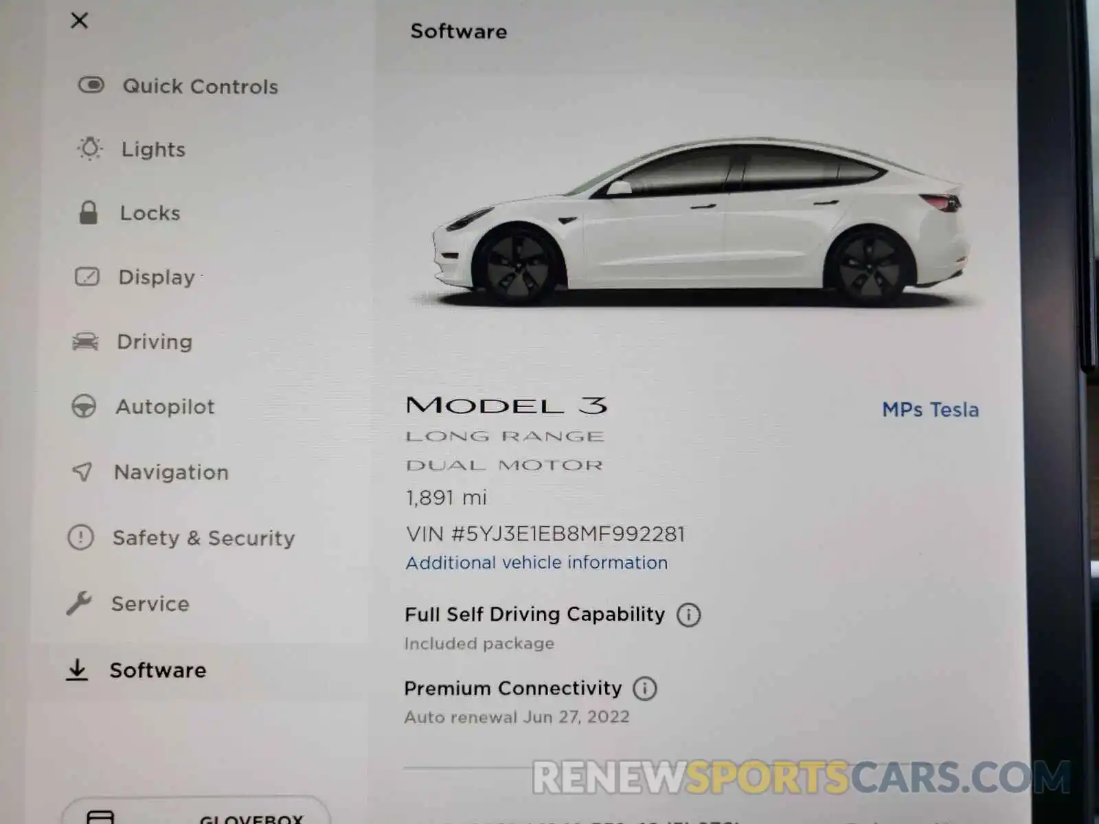 8 Фотография поврежденного автомобиля 5YJ3E1EB8MF992281 TESLA MODEL 3 2021