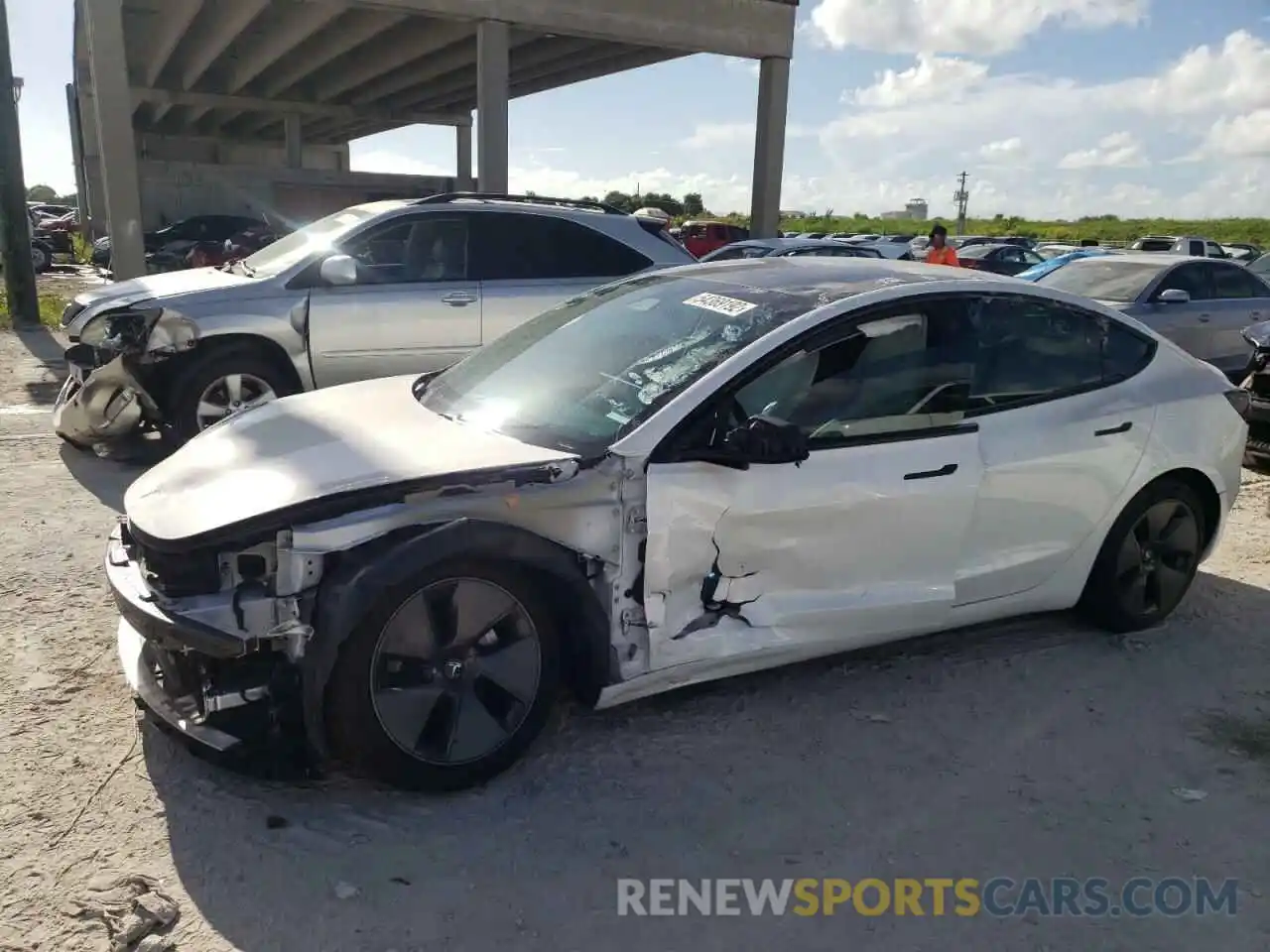 2 Photograph of a damaged car 5YJ3E1EB8MF992958 TESLA MODEL 3 2021