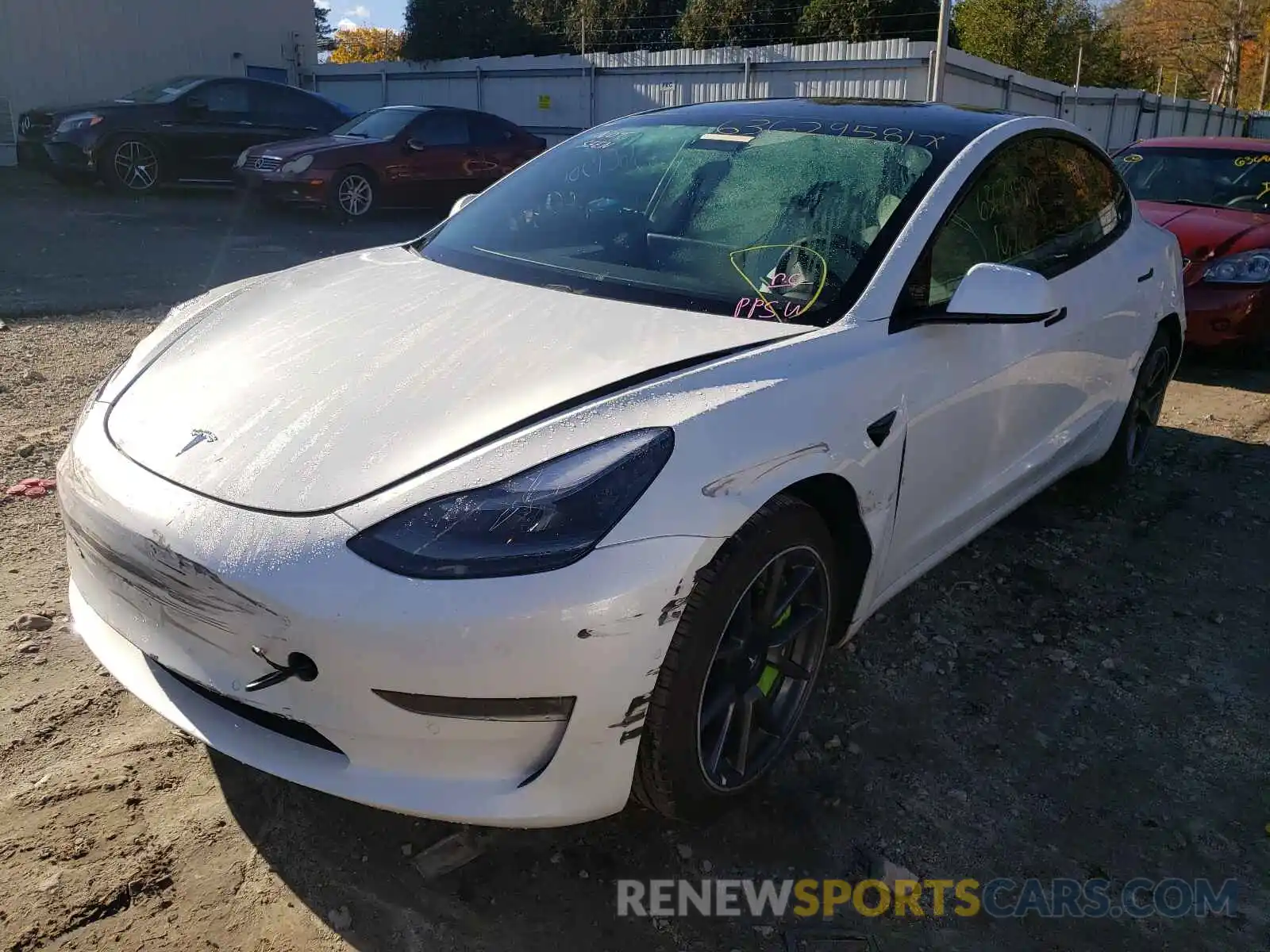 2 Фотография поврежденного автомобиля 5YJ3E1EB9MF013318 TESLA MODEL 3 2021