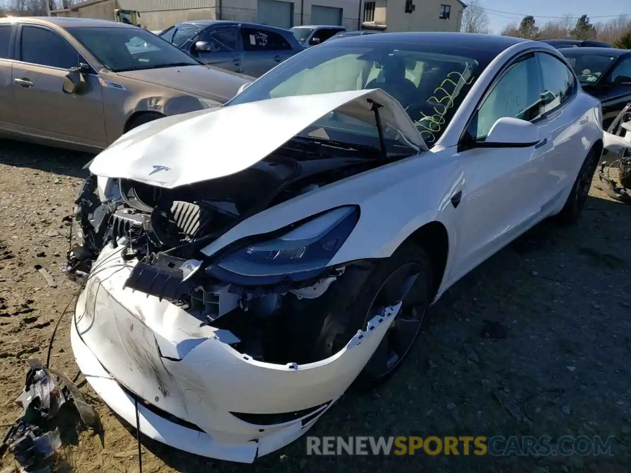 2 Photograph of a damaged car 5YJ3E1EB9MF033035 TESLA MODEL 3 2021