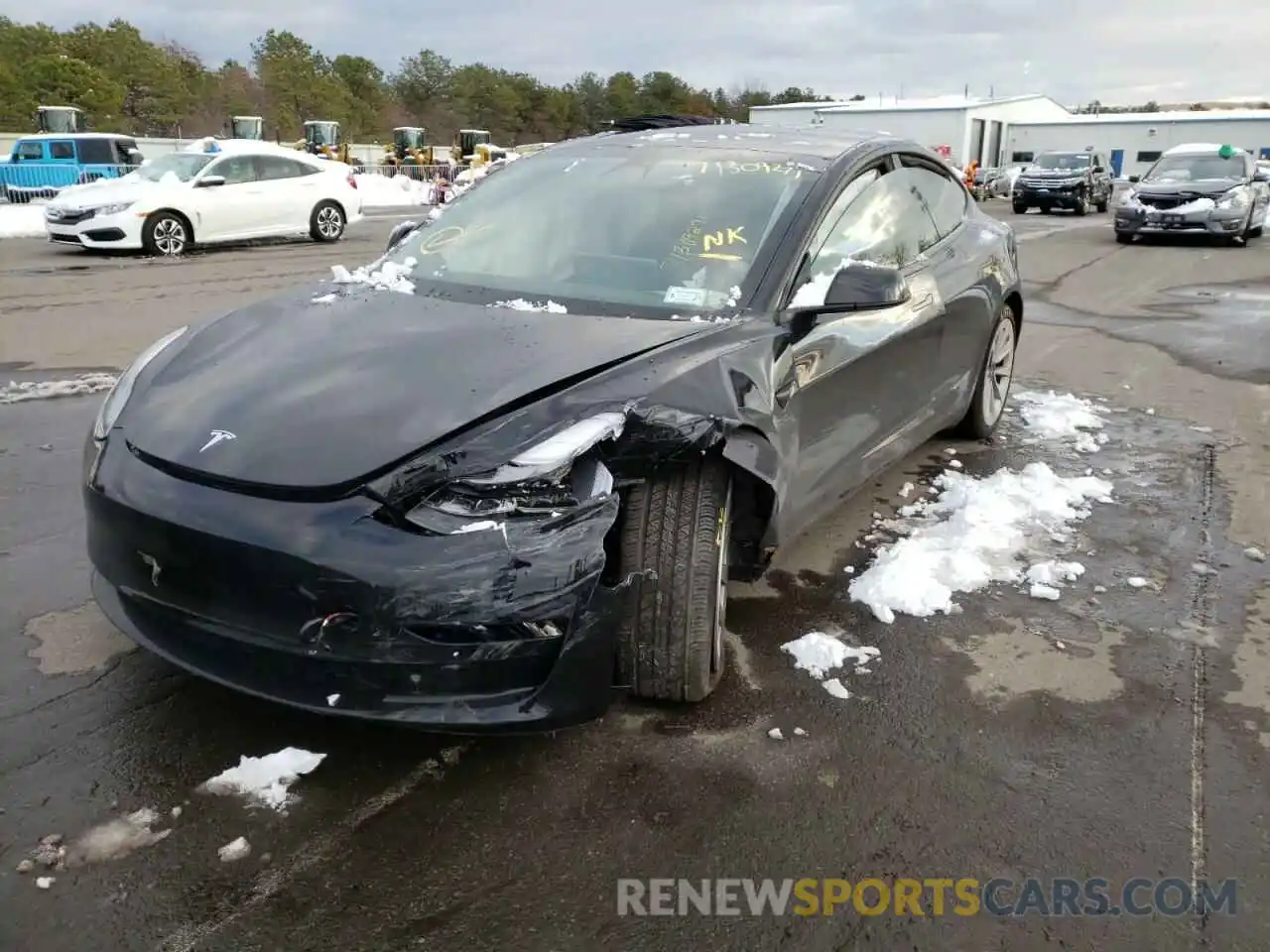 2 Photograph of a damaged car 5YJ3E1EB9MF059392 TESLA MODEL 3 2021