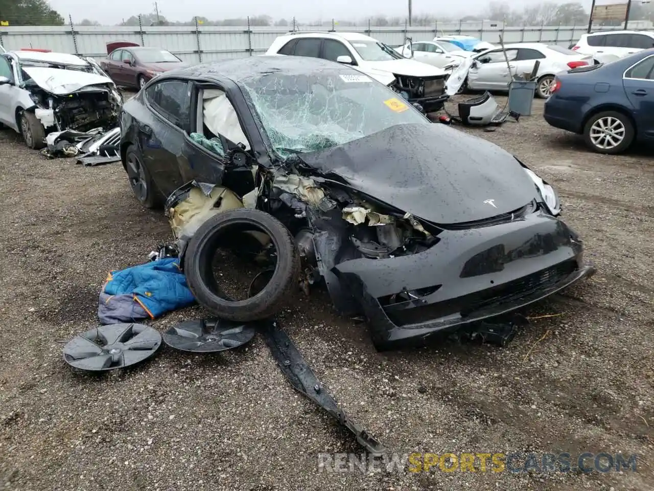 1 Photograph of a damaged car 5YJ3E1EB9MF062504 TESLA MODEL 3 2021