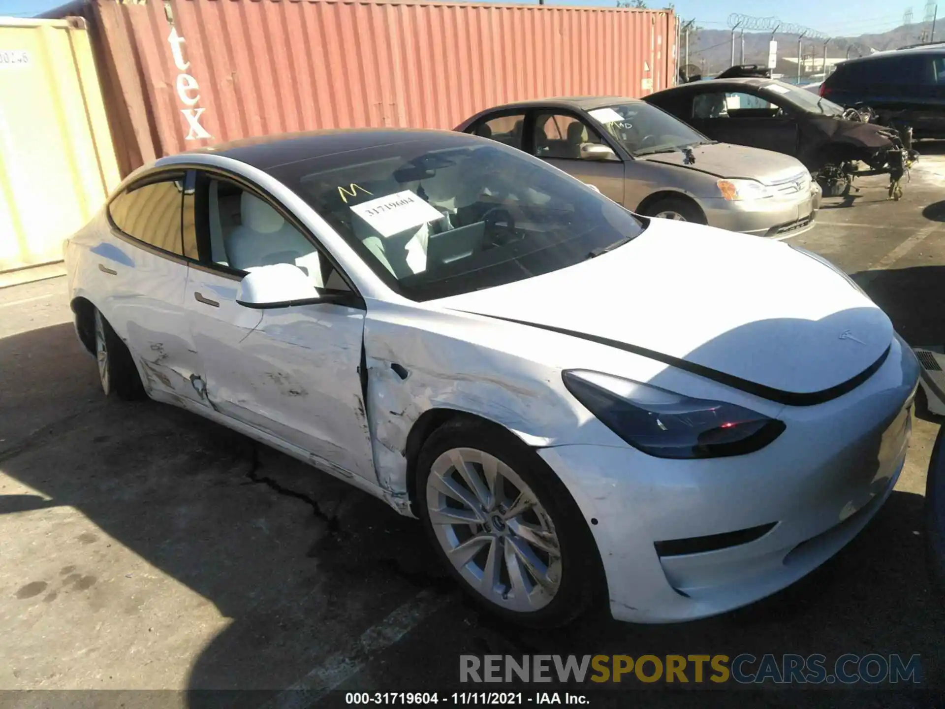 1 Фотография поврежденного автомобиля 5YJ3E1EB9MF078847 TESLA MODEL 3 2021