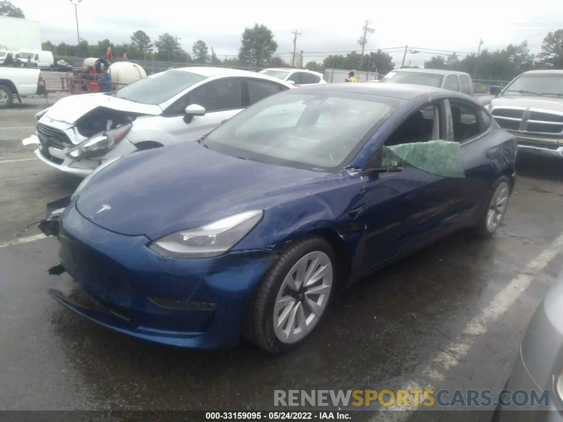 2 Photograph of a damaged car 5YJ3E1EB9MF079898 TESLA MODEL 3 2021