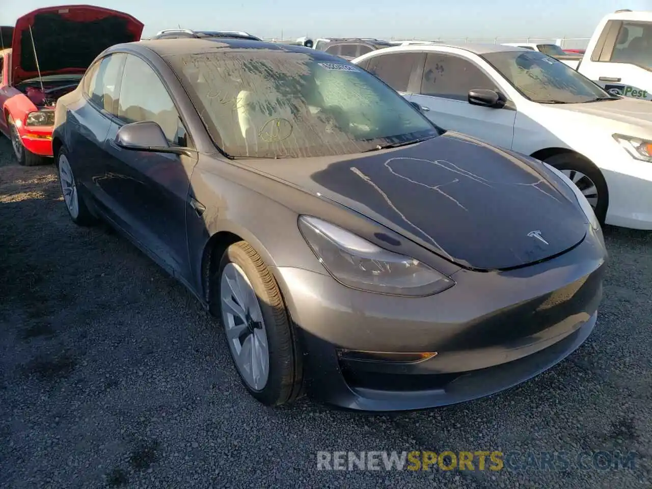 1 Photograph of a damaged car 5YJ3E1EB9MF083398 TESLA MODEL 3 2021