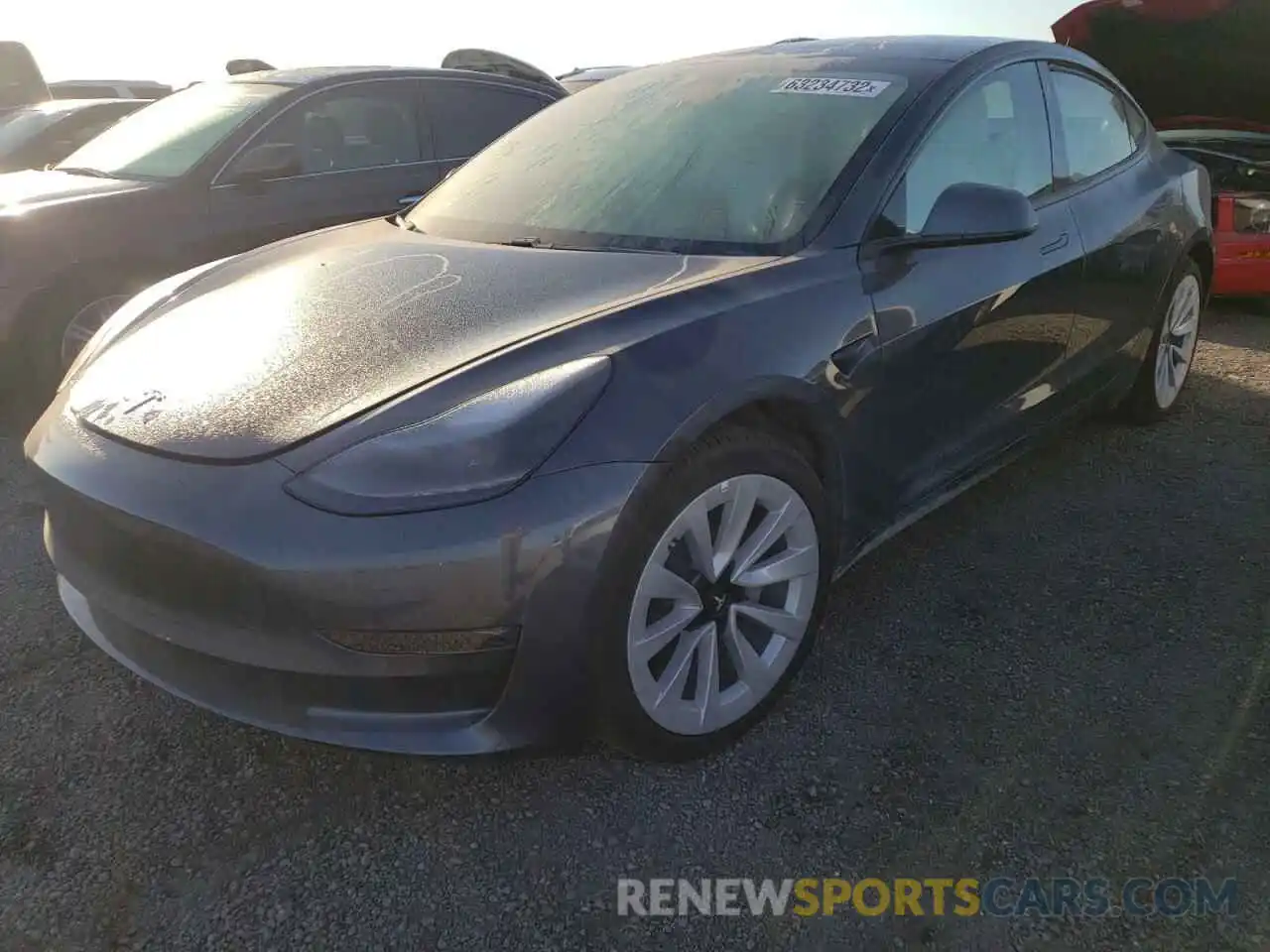 2 Photograph of a damaged car 5YJ3E1EB9MF083398 TESLA MODEL 3 2021