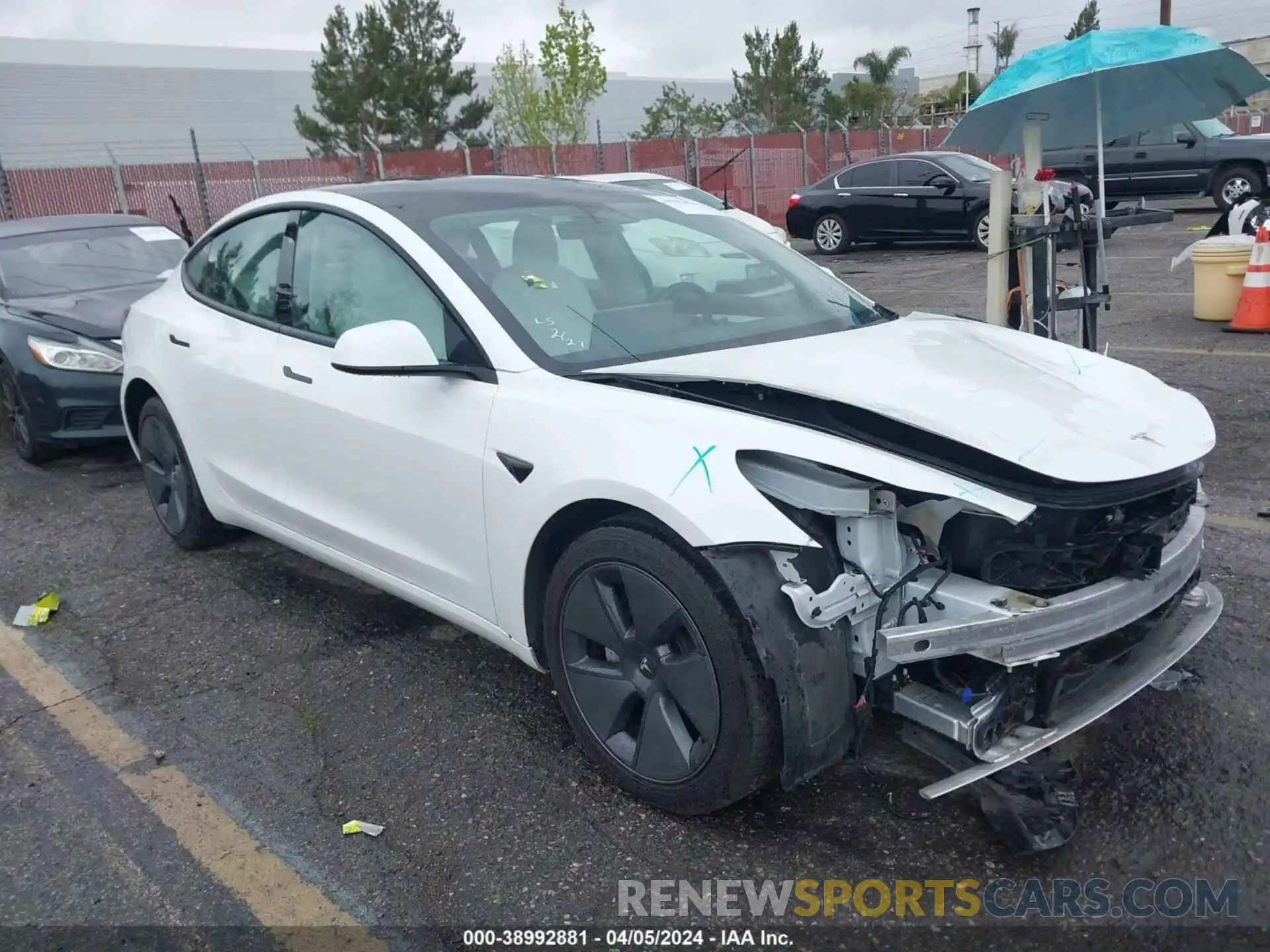 1 Photograph of a damaged car 5YJ3E1EB9MF091999 TESLA MODEL 3 2021