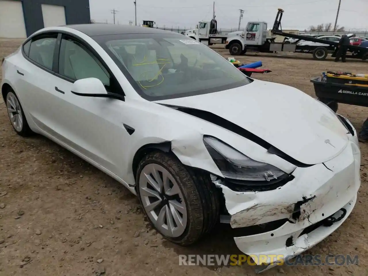 1 Photograph of a damaged car 5YJ3E1EB9MF866754 TESLA MODEL 3 2021