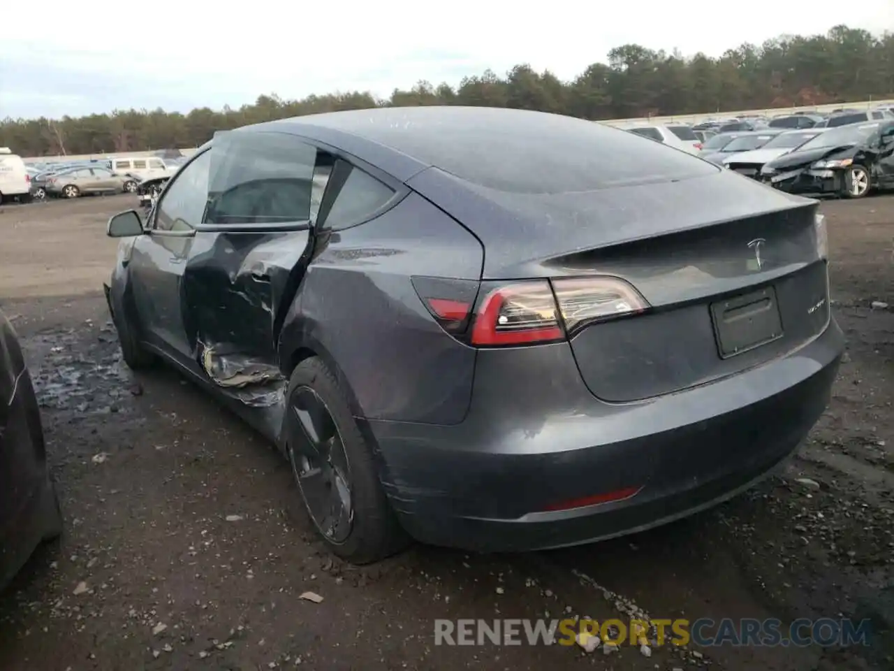 3 Photograph of a damaged car 5YJ3E1EB9MF869363 TESLA MODEL 3 2021