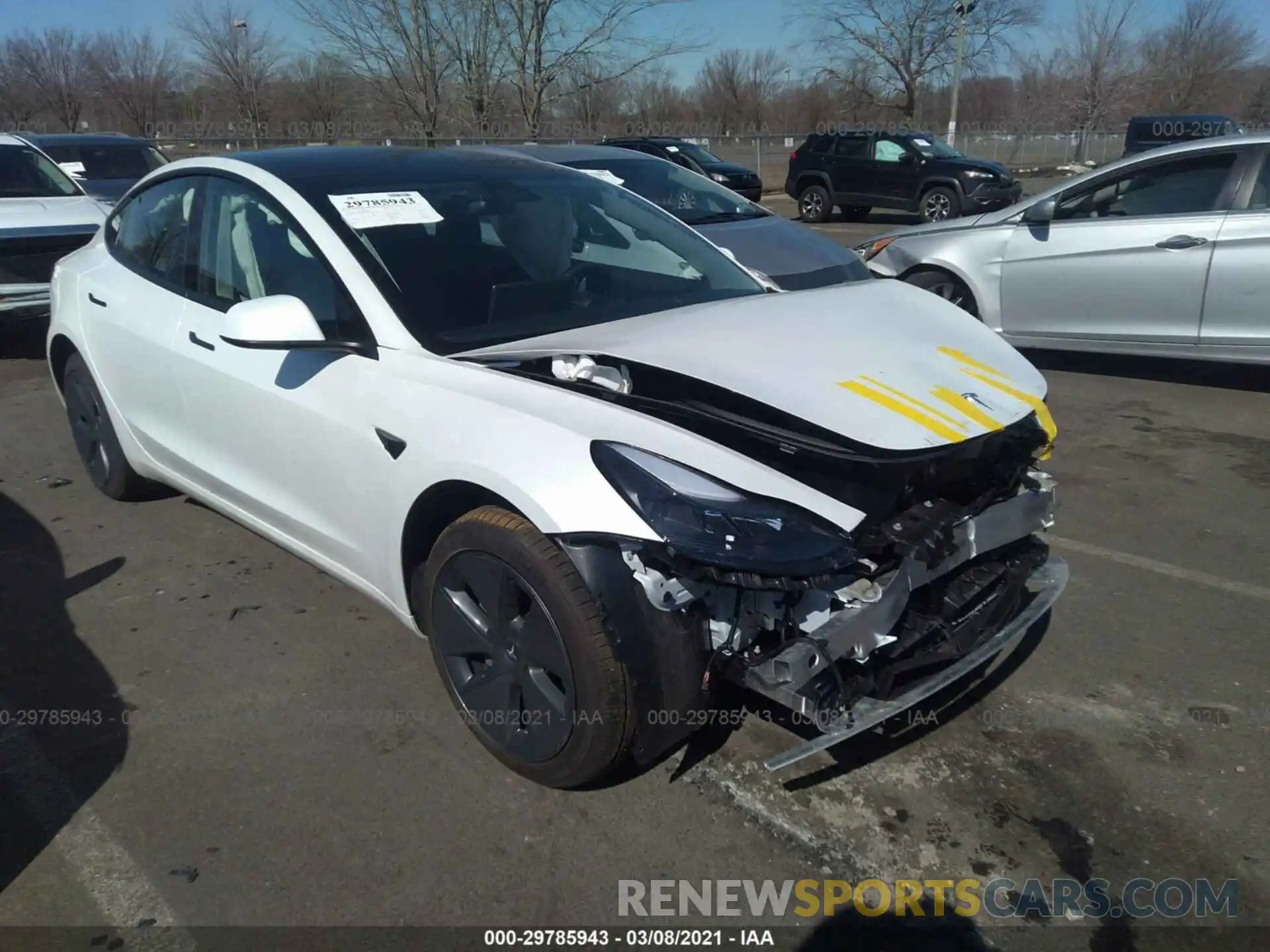 1 Photograph of a damaged car 5YJ3E1EB9MF869587 TESLA MODEL 3 2021