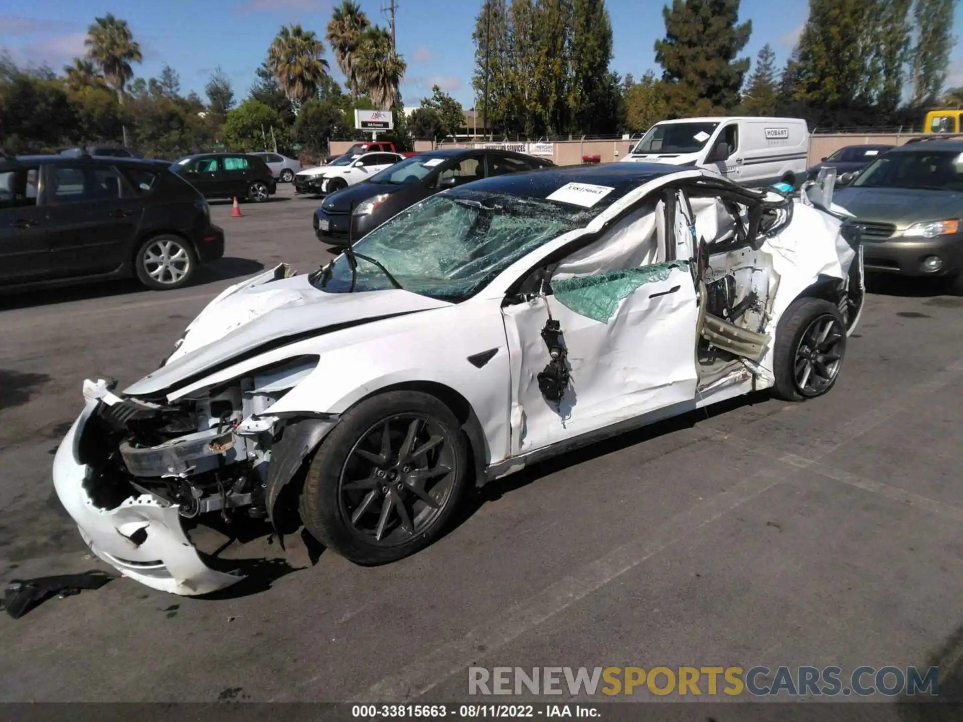 2 Photograph of a damaged car 5YJ3E1EB9MF876104 TESLA MODEL 3 2021