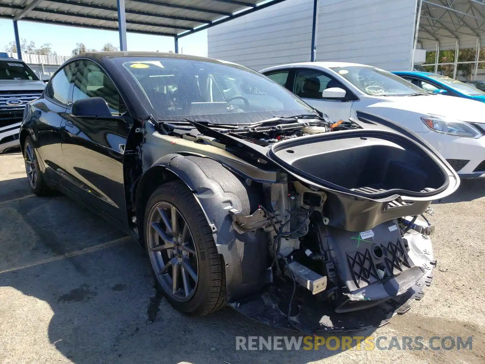 1 Photograph of a damaged car 5YJ3E1EB9MF876782 TESLA MODEL 3 2021