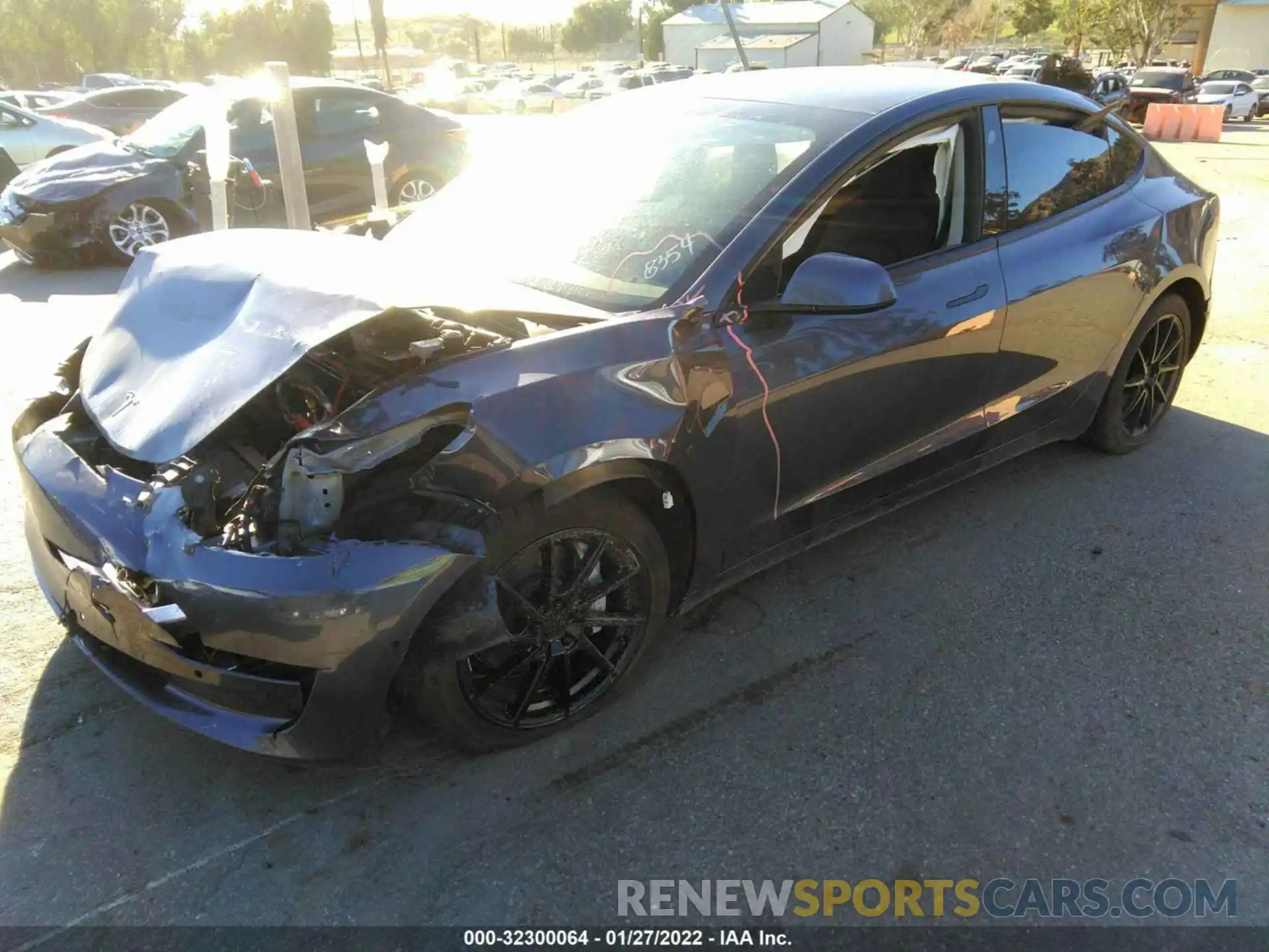 2 Photograph of a damaged car 5YJ3E1EB9MF878354 TESLA MODEL 3 2021