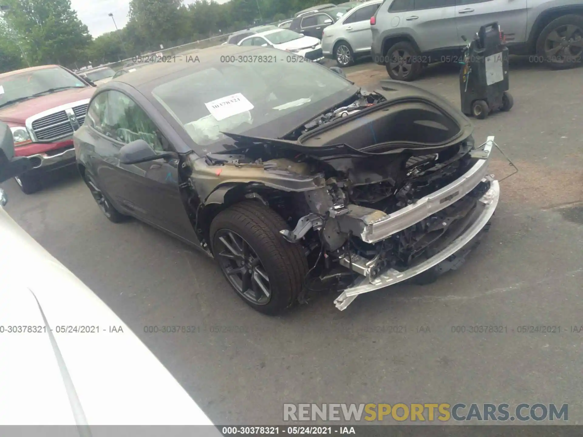 1 Photograph of a damaged car 5YJ3E1EB9MF919162 TESLA MODEL 3 2021