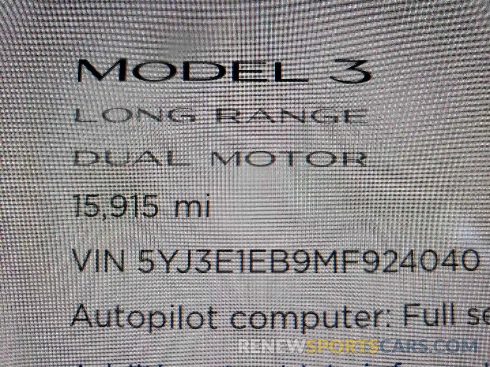 8 Фотография поврежденного автомобиля 5YJ3E1EB9MF924040 TESLA MODEL 3 2021