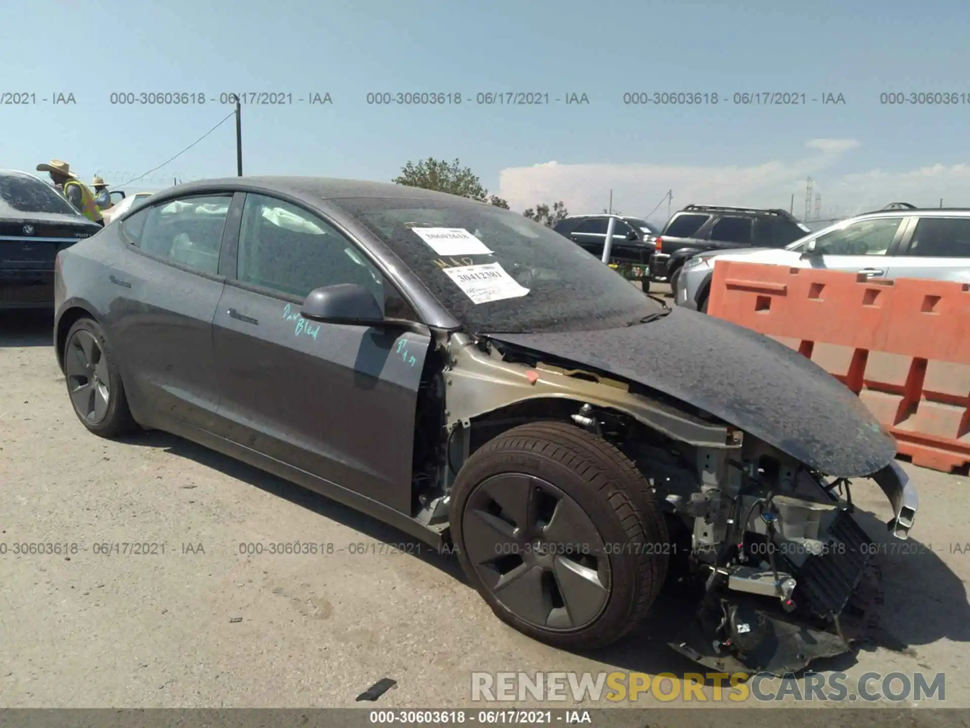 1 Photograph of a damaged car 5YJ3E1EB9MF938441 TESLA MODEL 3 2021