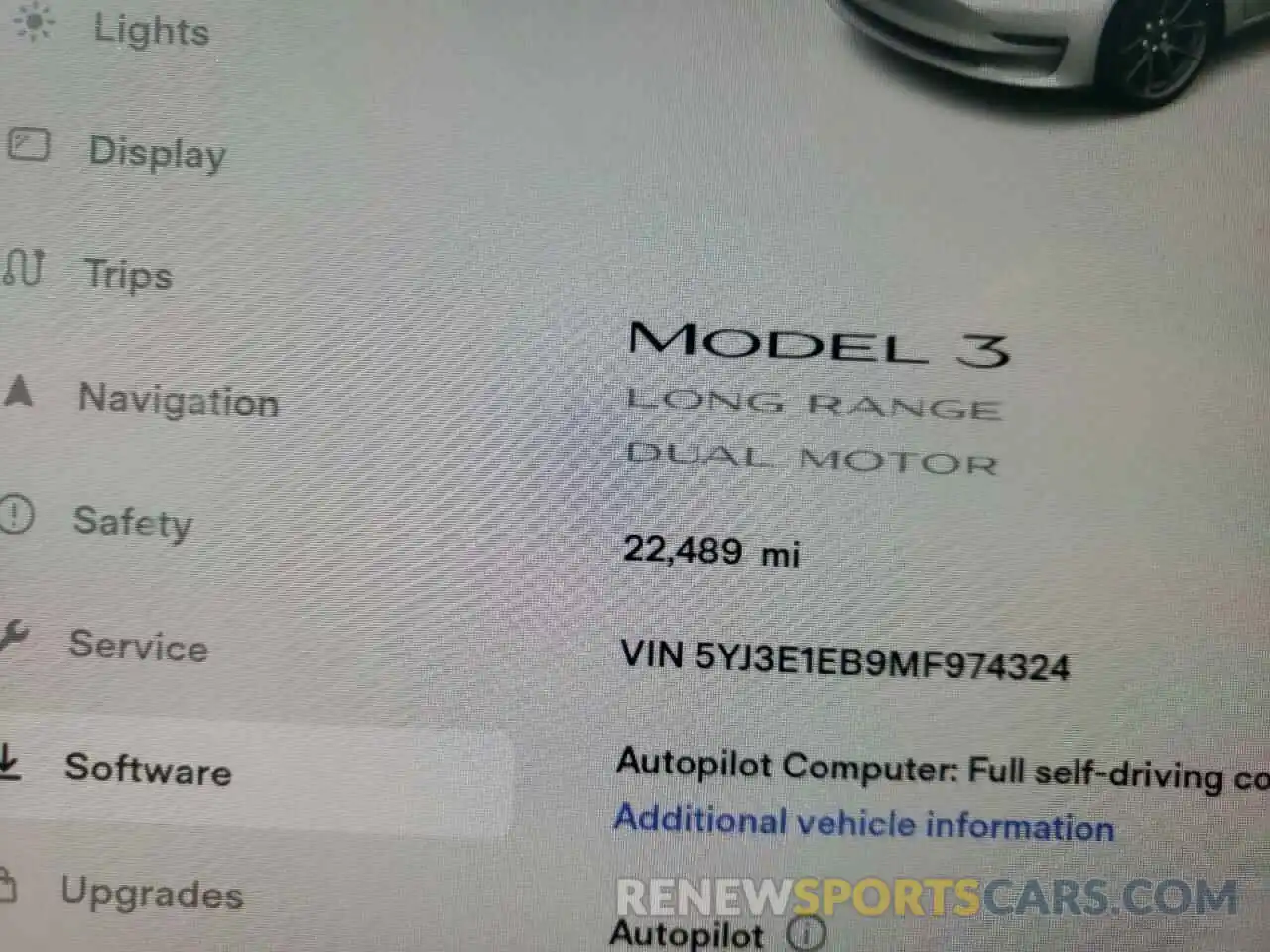 8 Фотография поврежденного автомобиля 5YJ3E1EB9MF974324 TESLA MODEL 3 2021