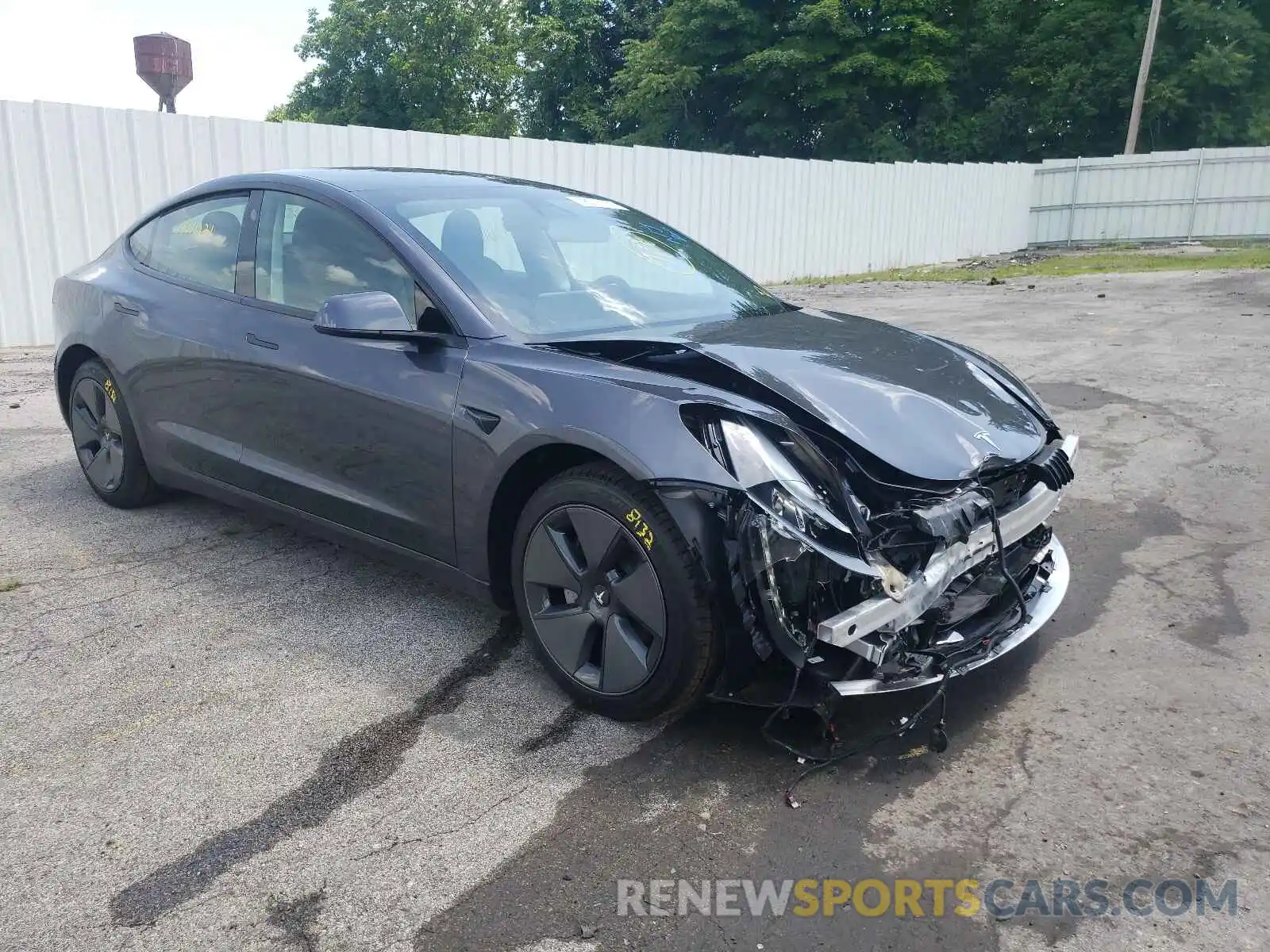 1 Photograph of a damaged car 5YJ3E1EB9MF983282 TESLA MODEL 3 2021