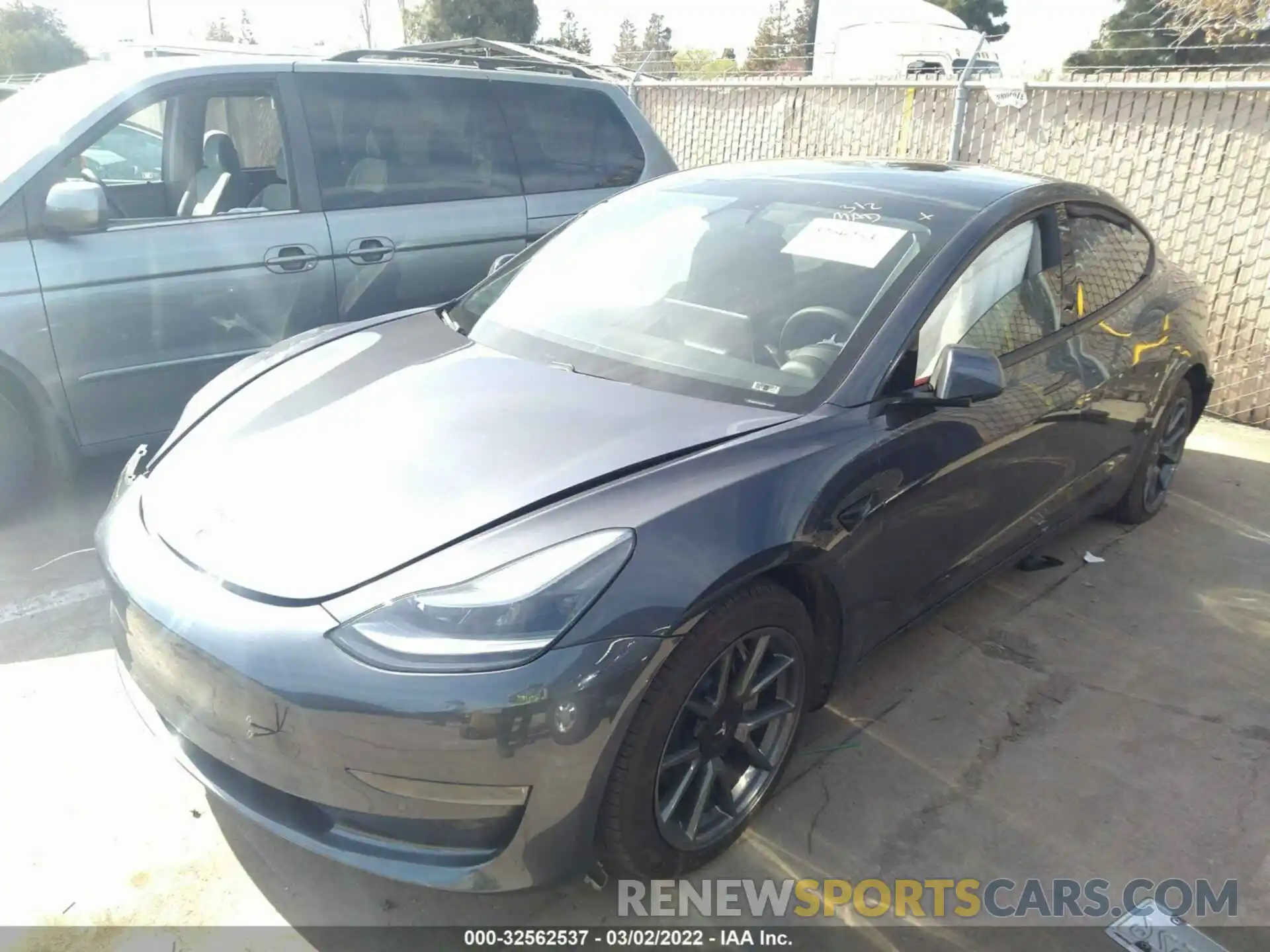 2 Photograph of a damaged car 5YJ3E1EB9MF997912 TESLA MODEL 3 2021