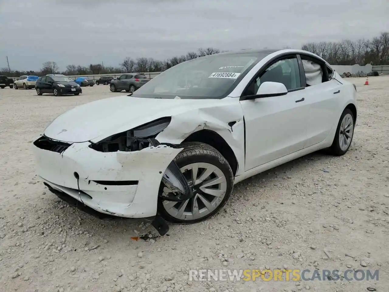 1 Photograph of a damaged car 5YJ3E1EBXMF001727 TESLA MODEL 3 2021