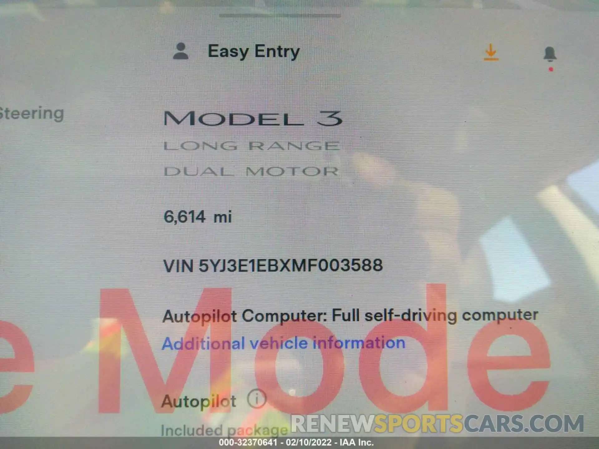 7 Photograph of a damaged car 5YJ3E1EBXMF003588 TESLA MODEL 3 2021