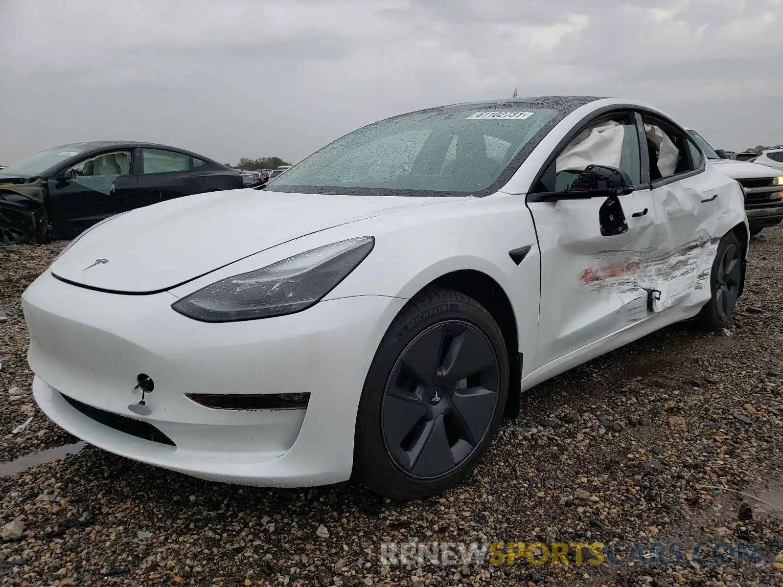 2 Photograph of a damaged car 5YJ3E1EBXMF012971 TESLA MODEL 3 2021