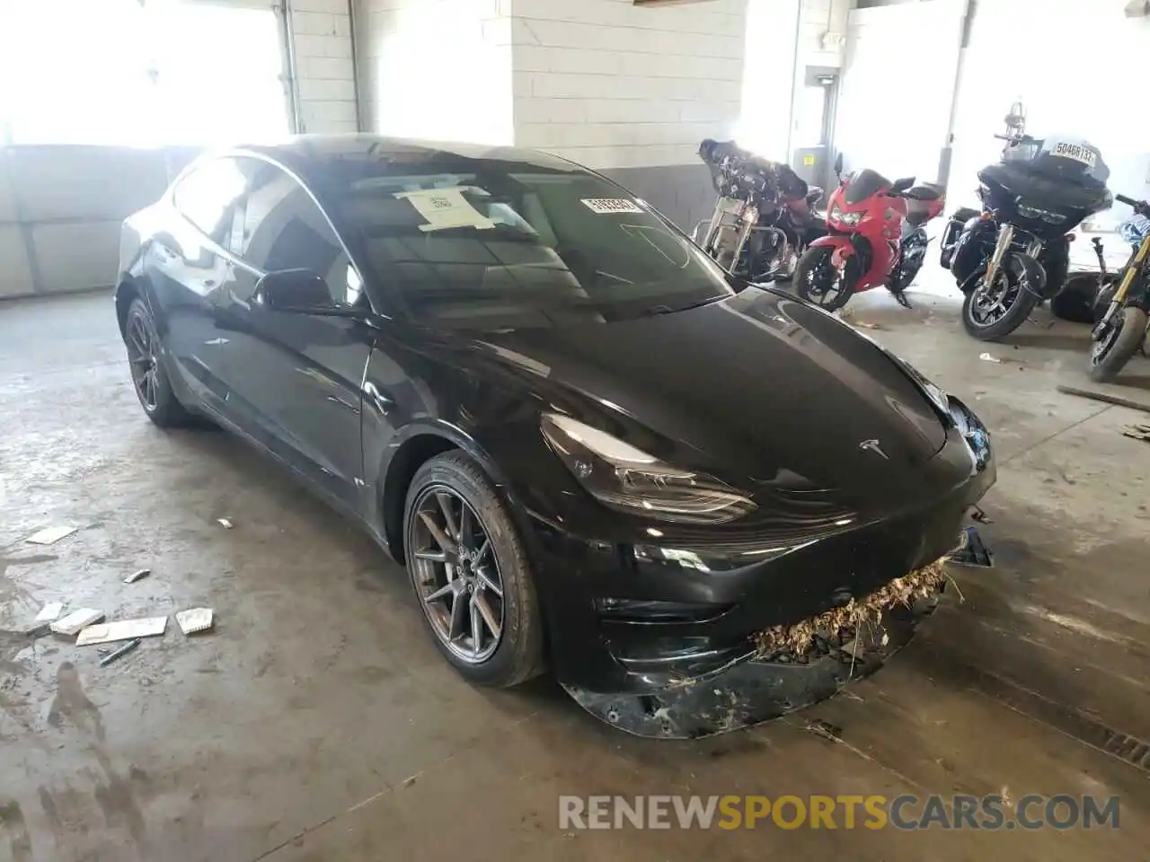 1 Photograph of a damaged car 5YJ3E1EBXMF031438 TESLA MODEL 3 2021