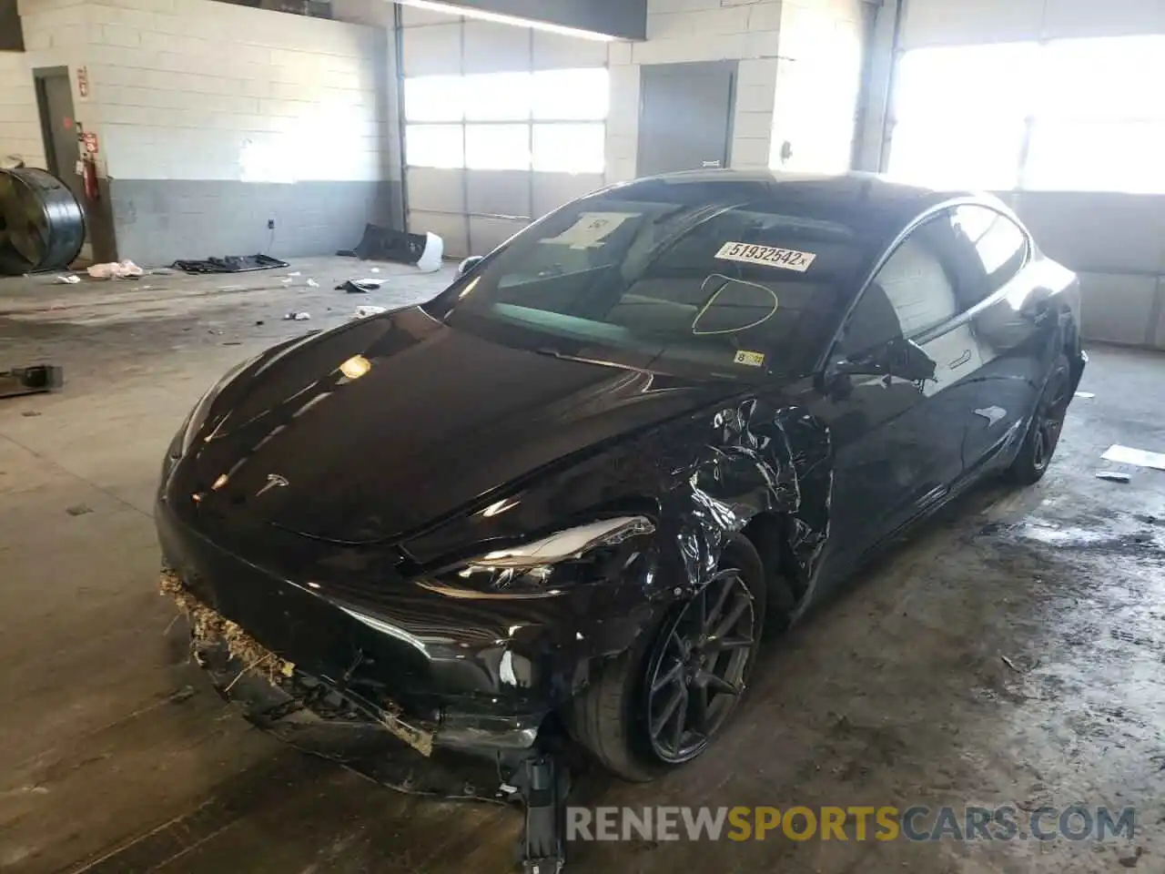 2 Photograph of a damaged car 5YJ3E1EBXMF031438 TESLA MODEL 3 2021